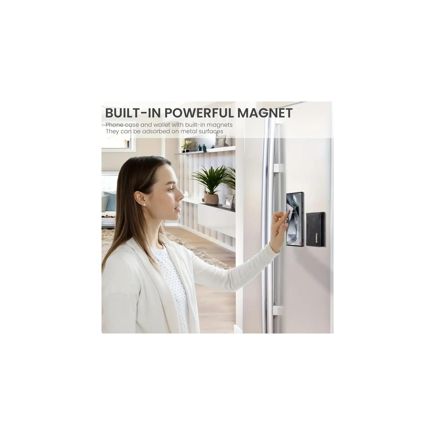 Samsung Galaxy S24 Ultra Wallet Case: Detachable Magnetic Card Holder, Faux Leather Kickstand, Shockproof Cover | Black