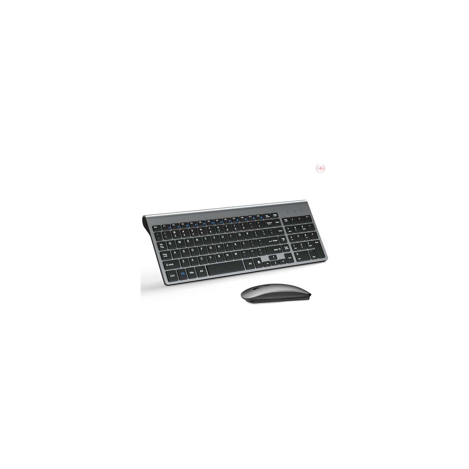 TopMate ‎39.5 x 14.8 x 4.4 cm Ultra Slim Wireless Keyboard and Mouse Set 2.4G Silent Compact Gary Black