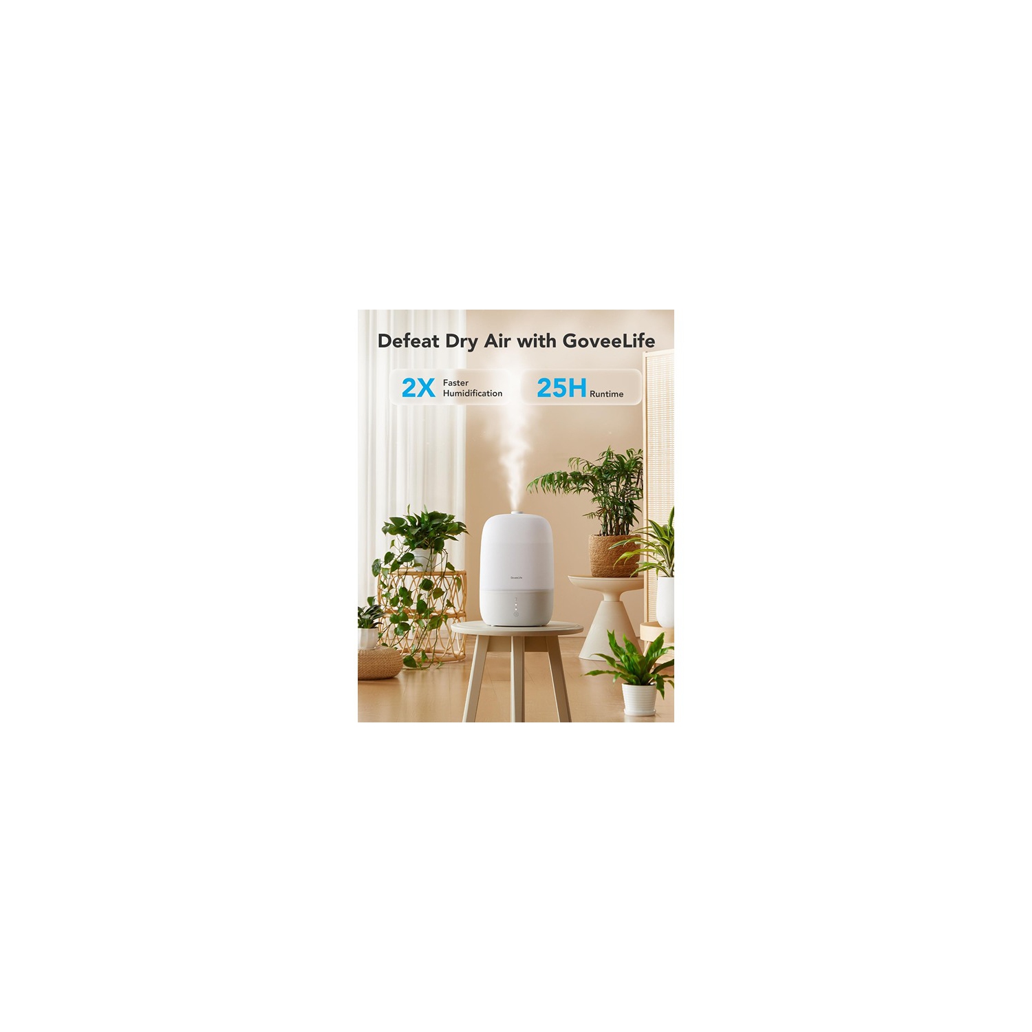 39,4 x 23,2 humidificateurs intelligents 3 L de 18,9 cm pour chambre à coucher à vapeur froide et diffuseur d'huile essentielle à humidité