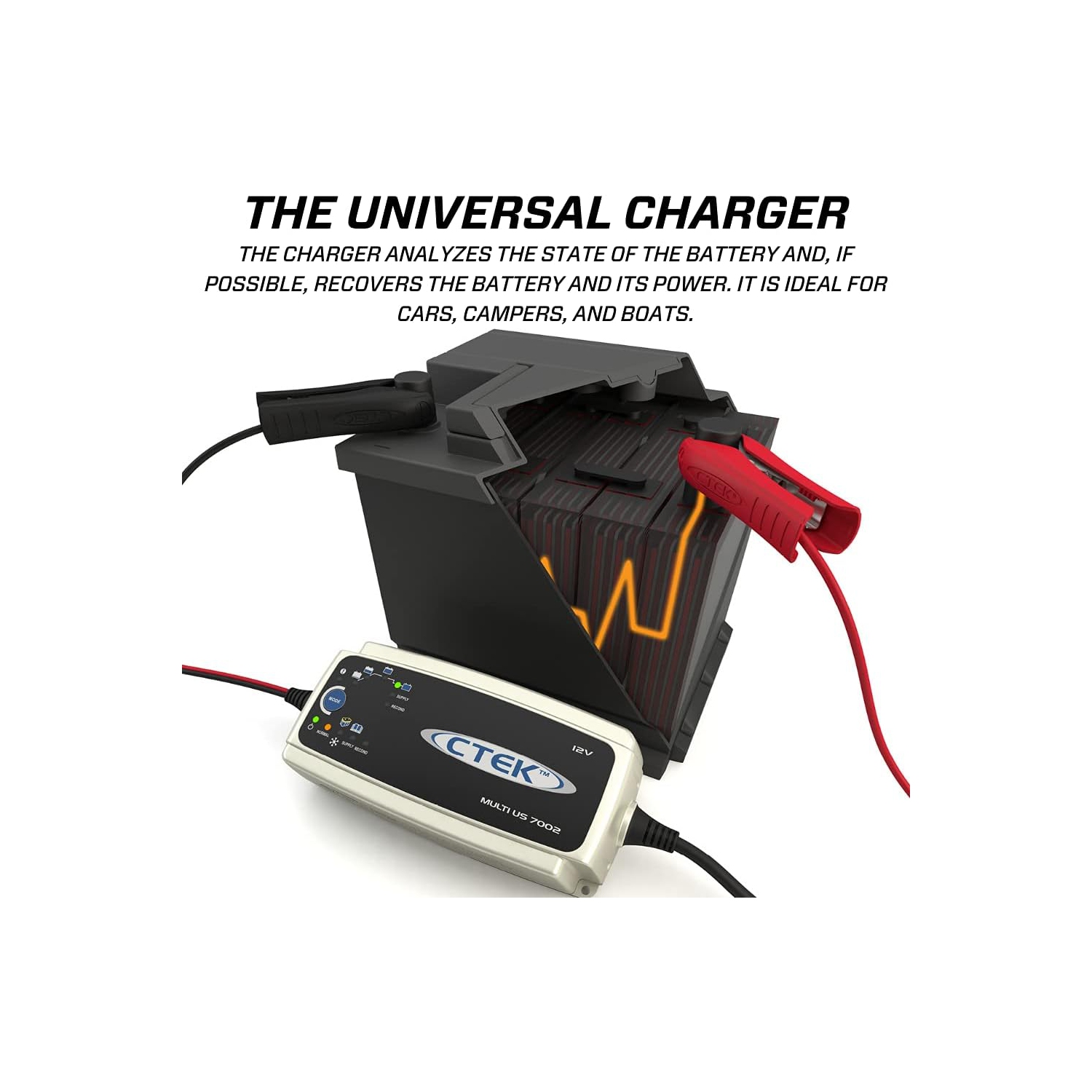CTEK – Chargeur de batterie multi-États-Unis de 7002 12 volts, noir