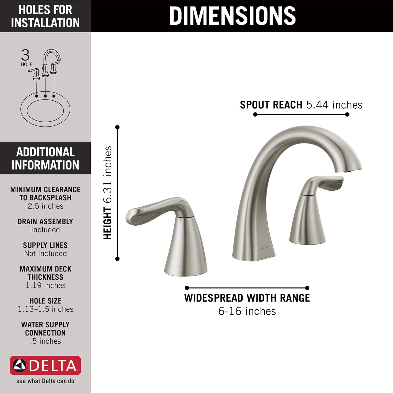 Two Handle Widespread Bathroom Faucet