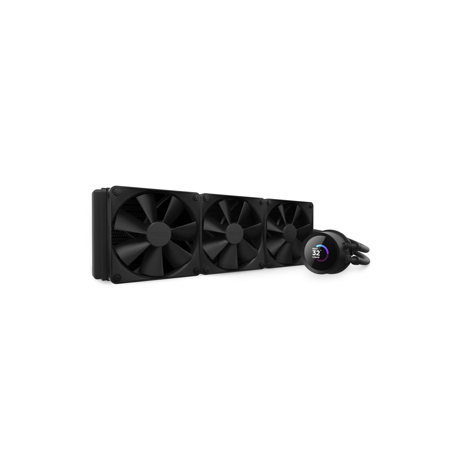 NZXT 360mm AIO CPU Liquid Cooler with Customizable LCD Display, High-Performance Pump, 3 Fans - Black