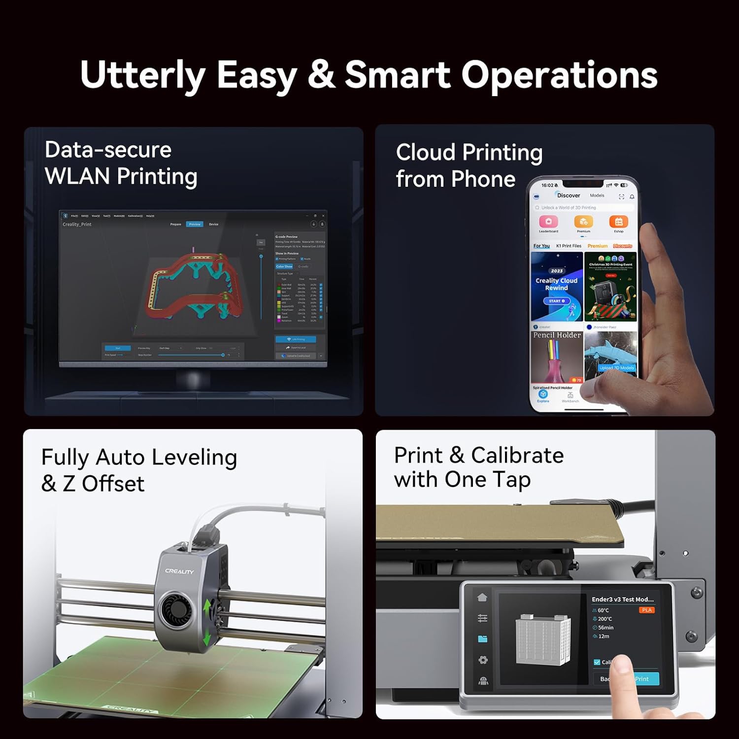 Imprimante Ender-3 V3 3D Extrusion Direct Drive/double axe Z/IU de Creality