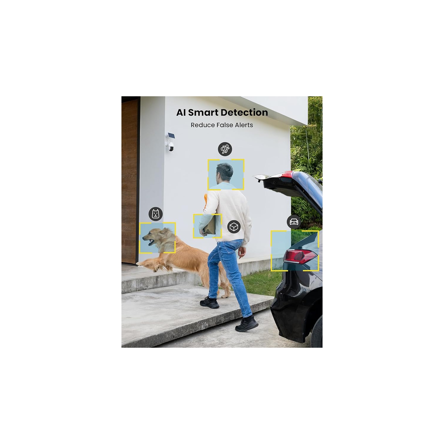 ieGeek Security Cameras Wireless Outdoor-Solar & Battery Powered Camera System for Home Exterieur Surveillance, 360°PTZ WiFi Cam with 2K Color Night