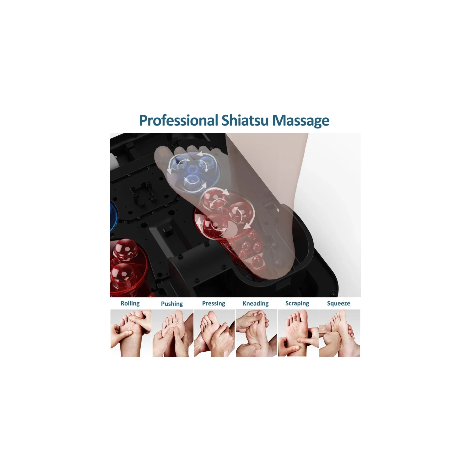 Foot Massager Machine with Heat: Deep Kneading Shiatsu Foot Massager for Plantar Fasciitis, Pain Relief, Gifts for Women & Men Father, Fits Up to