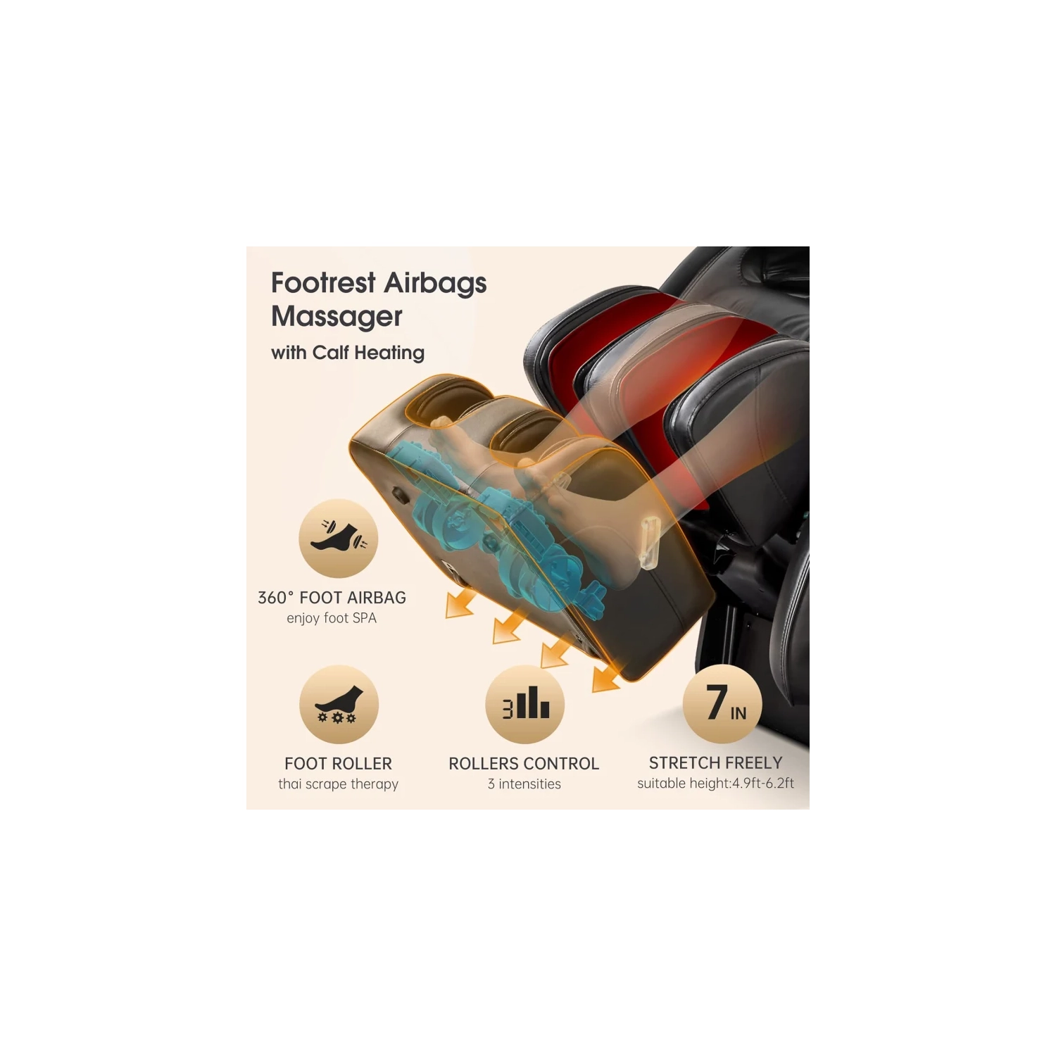 Track Zero Gravity Massage Chair - Full Body Shiatsu Massage Recliner with APP Control, Waist & Calf Heat, Thai Stretch, Body Scan, Shortcut Key,