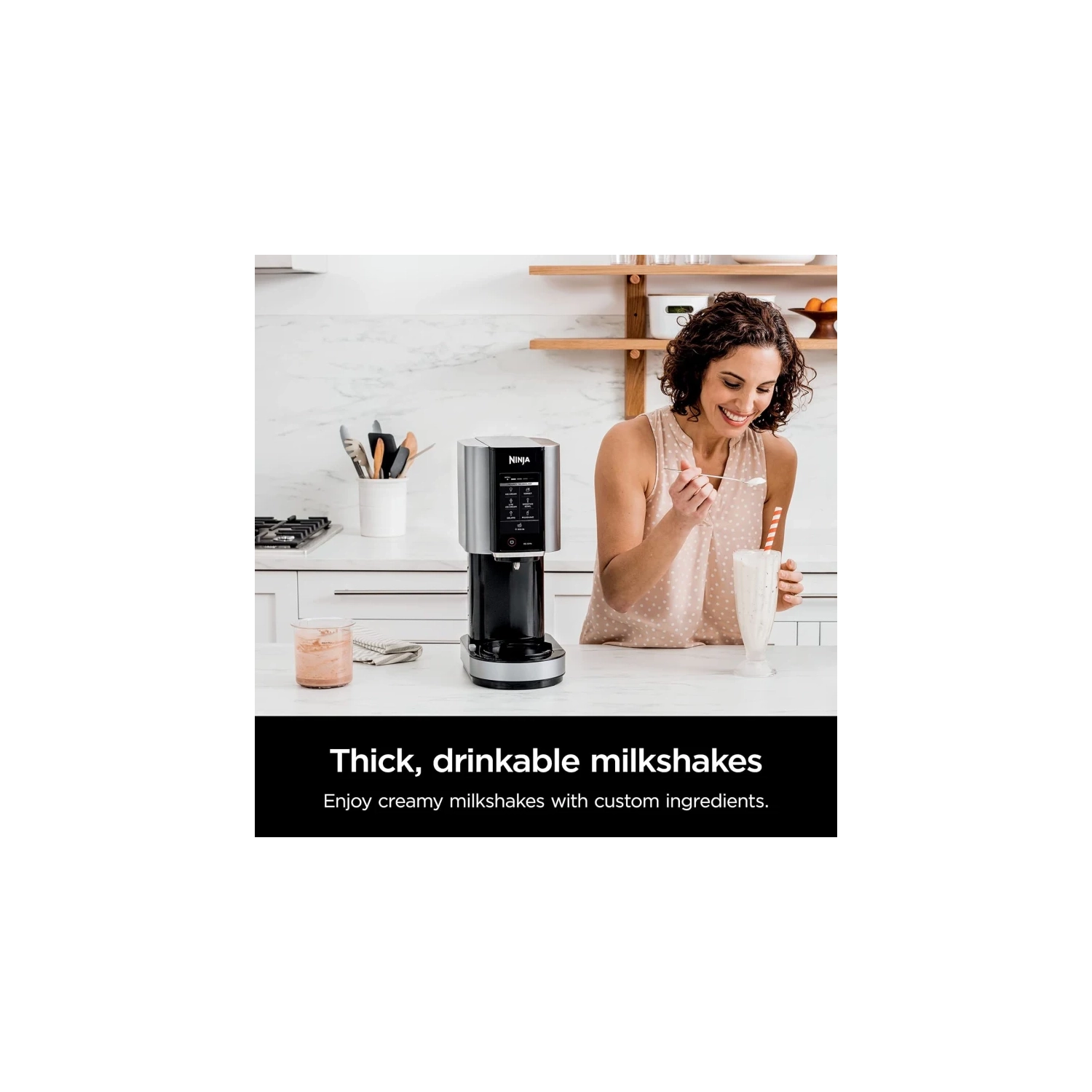 Ninja NC301C CREAMi Ice Cream Maker - 7 One-Touch Programs for Ice Cream, Gelato, Milkshake, Sorbet, Smoothie Bowl, Lite Ice Cream, 16oz