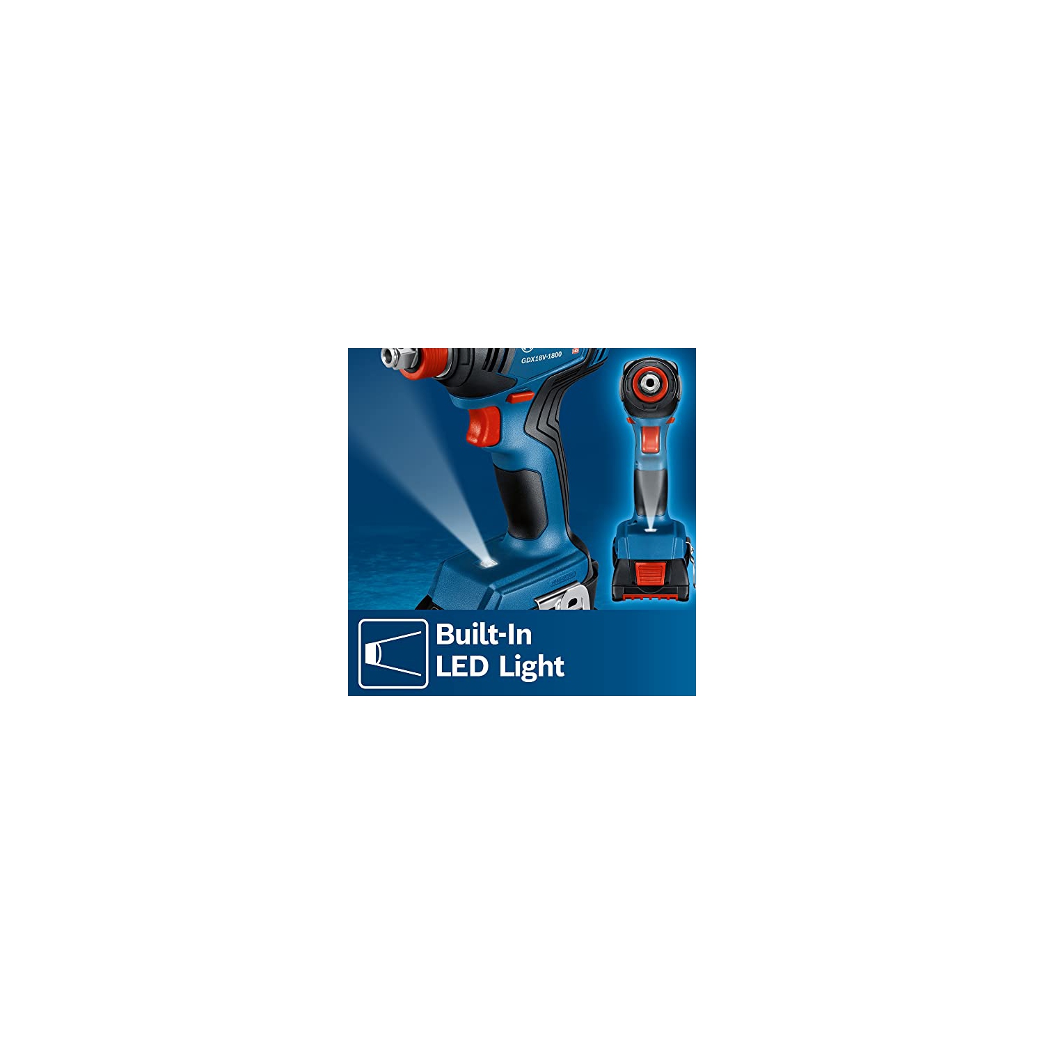 Bosch GDX18V-1800B12 18V EC Brushless 1/4 In. and 1/2 In. Two-in-One Bit/Socket Impact Driver Kit with 2.0 Ah SlimPack..