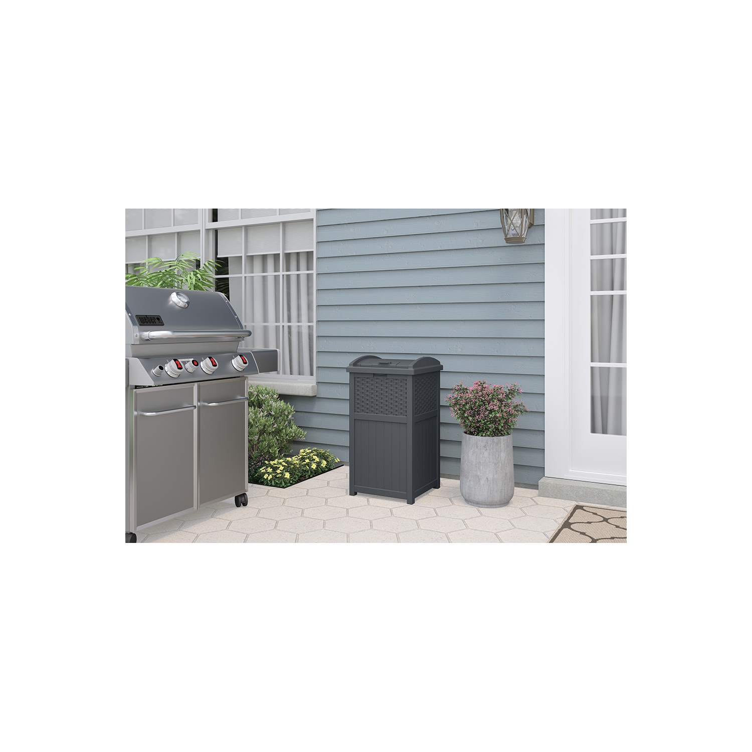 Suncast - Wicker Trash Hideaway® - Cyberspace