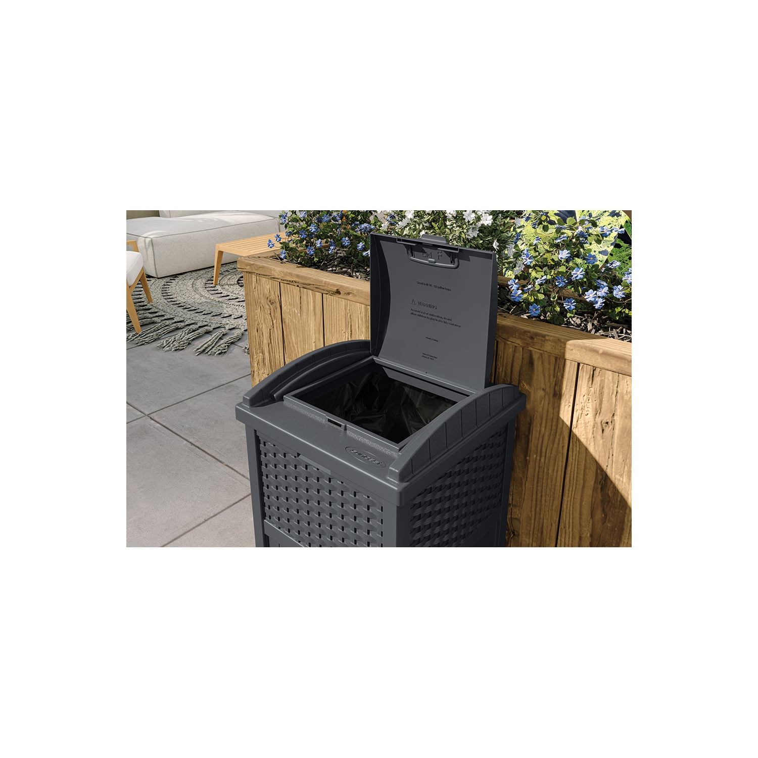 Suncast - Wicker Trash Hideaway® - Cyberspace