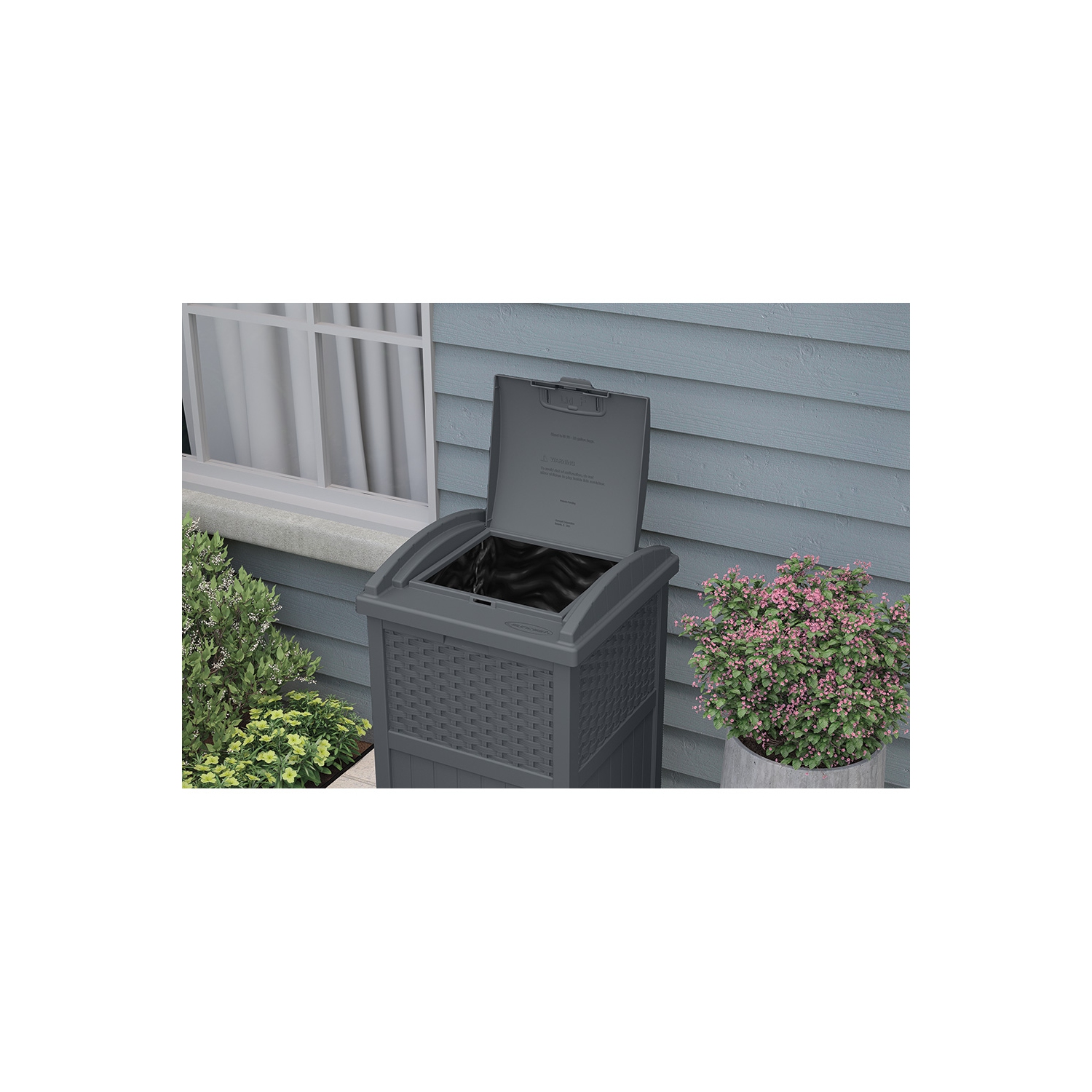 Suncast - Wicker Trash Hideaway® - Cyberspace