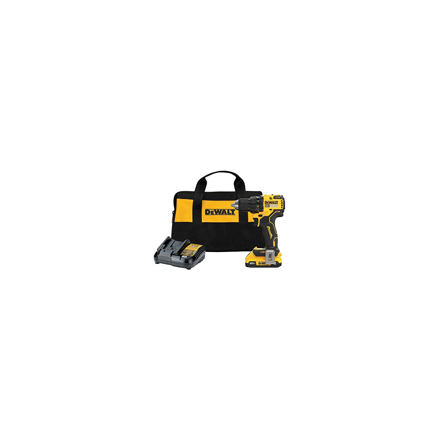 DEWALT 20V MAX Brushless 1/2 in. Cordless Compact Drill Driver Kit, Ratcheting Chuck, LED (DCD793D1)