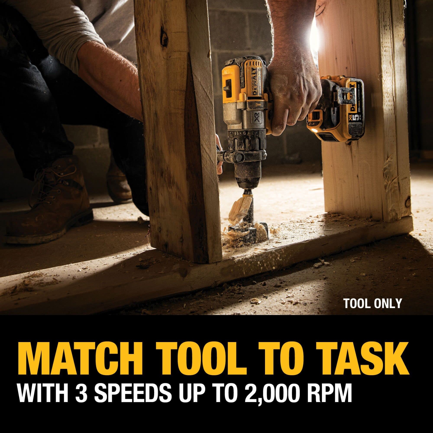 DEWALT 20V MAX XR Hammer Drill, Brushless, 3-Speed, Tool Only