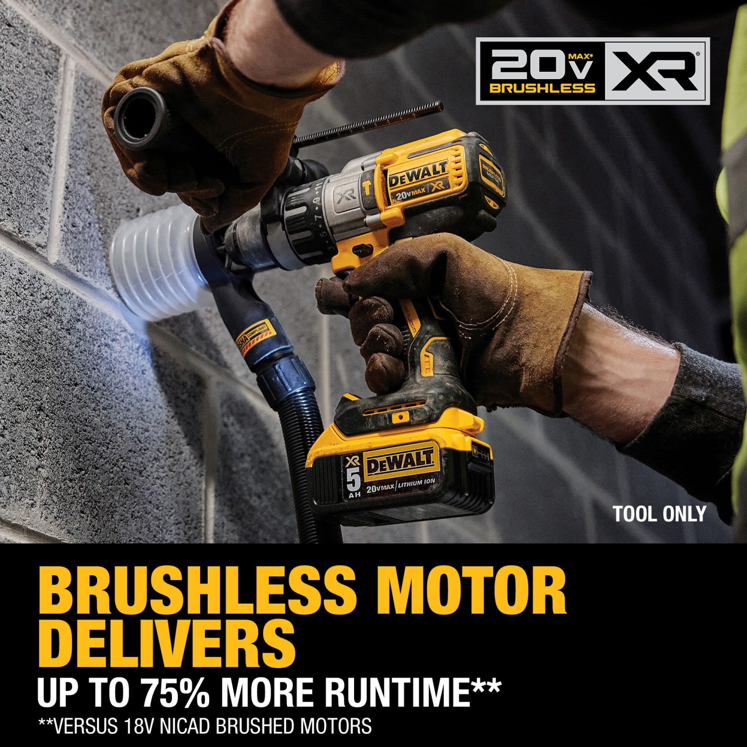 DEWALT 20V MAX XR Hammer Drill, Brushless, 3-Speed, Tool Only