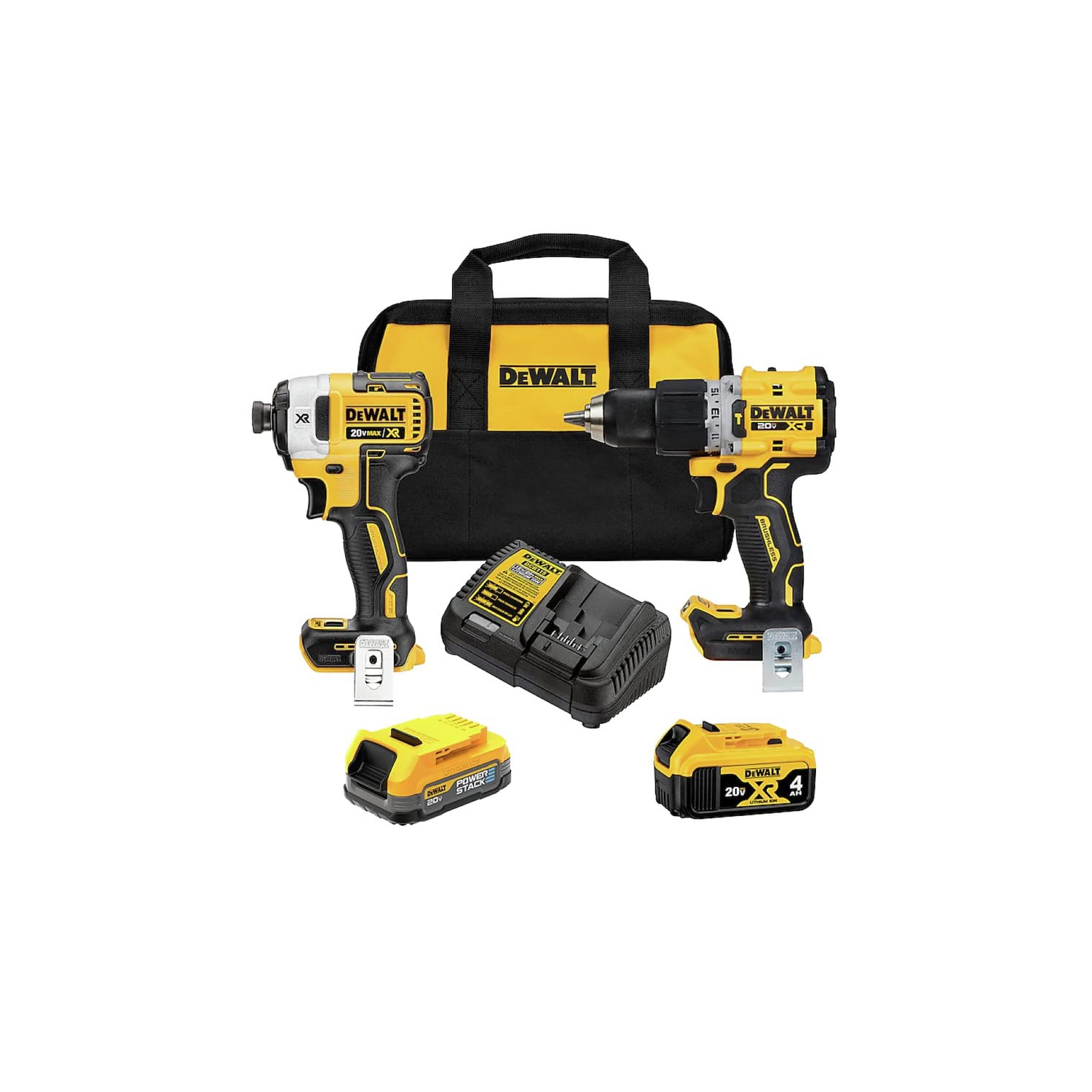 DEWALT 20V MAX XR Cordless Hammer Drill Driver and Impact Drive Combo Kit, Batteries and Charger Included (DCK249E1M1)