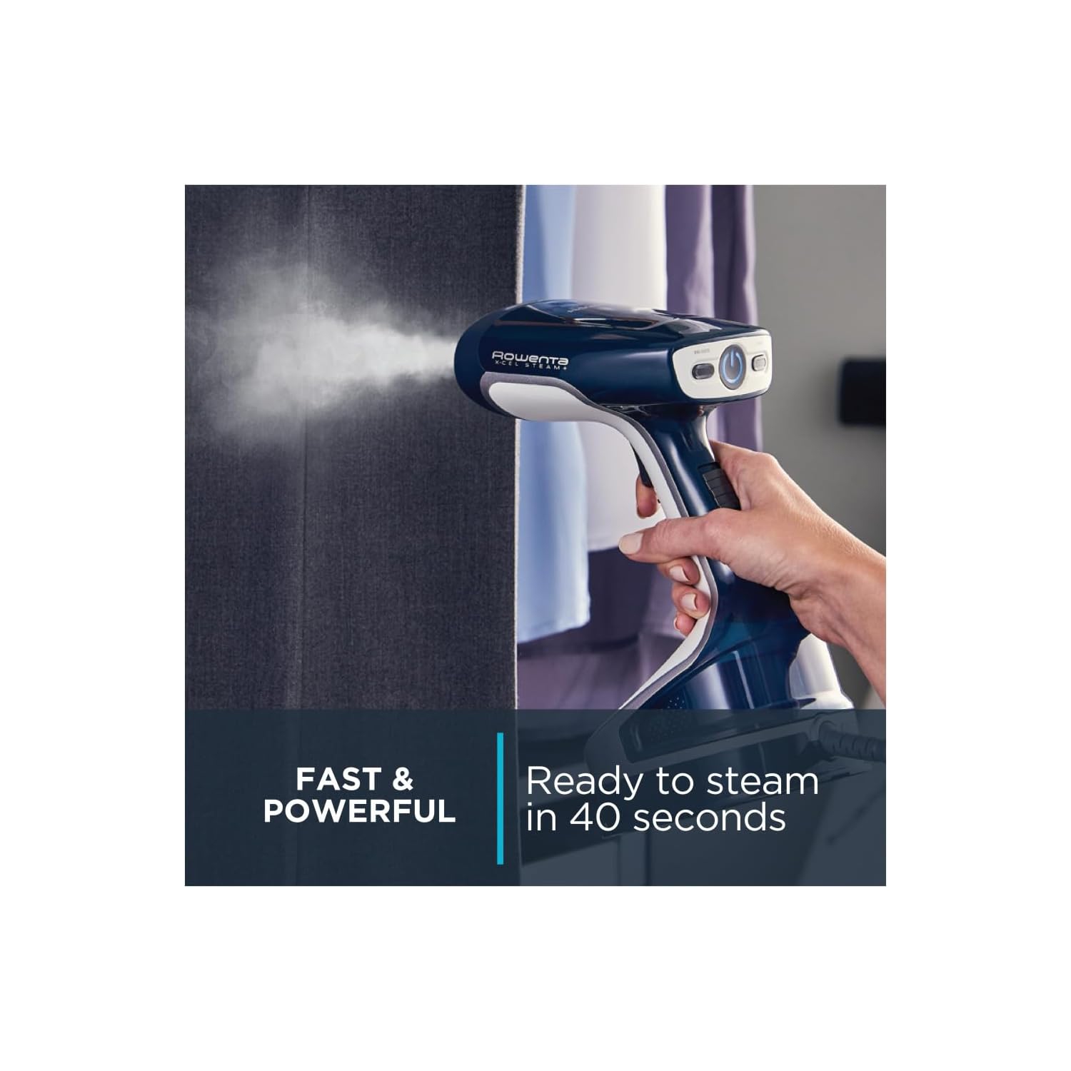 Rowenta – défroisseur à vapeur portatif X-CEL pour vêtements, 25 secondes de chaleur, capacité de 6,7 oz, coton, laine, poly, soie, lin, nylon, 1600