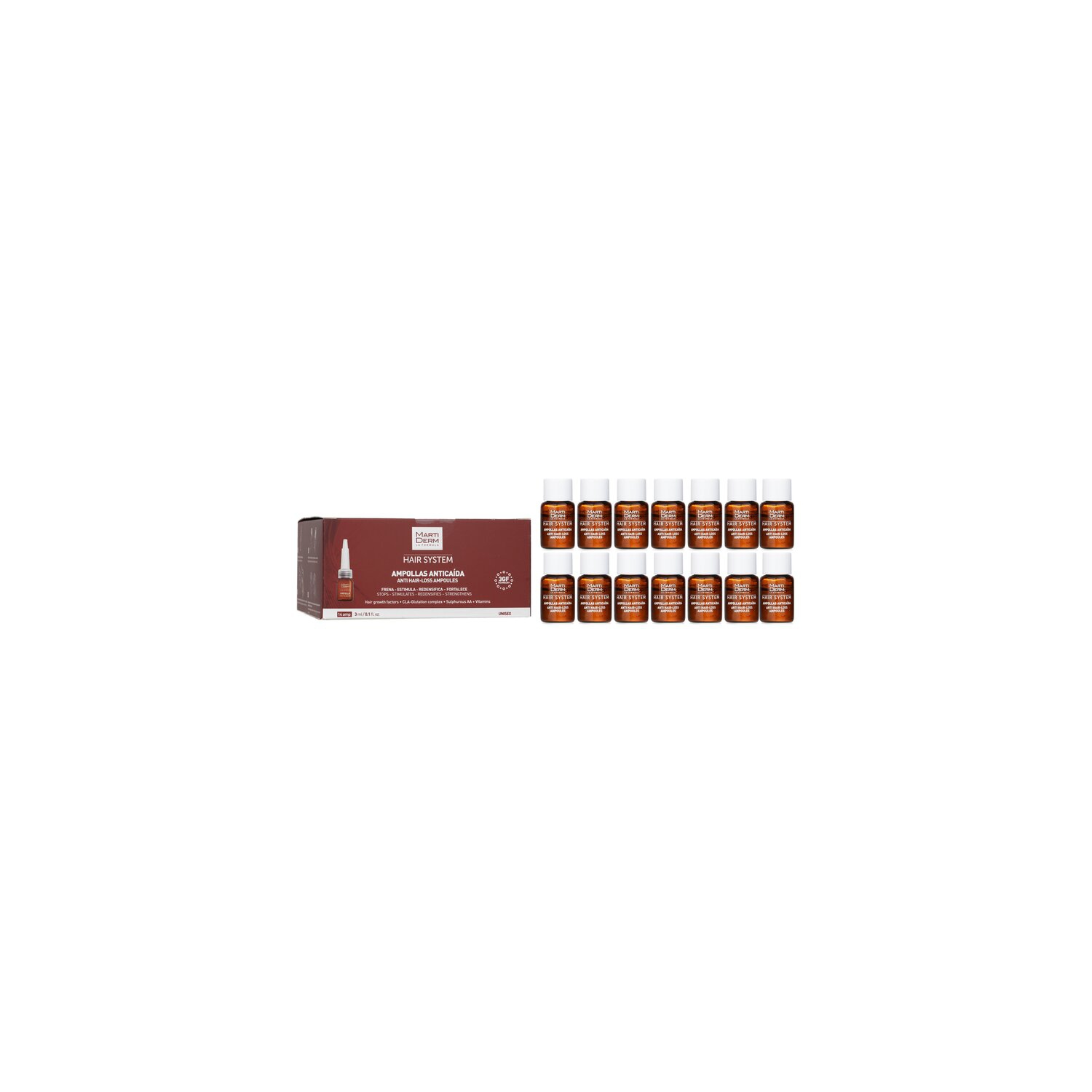 Hair System Anti Hair-loss Ampoules - 14 Ampoulesx3ml