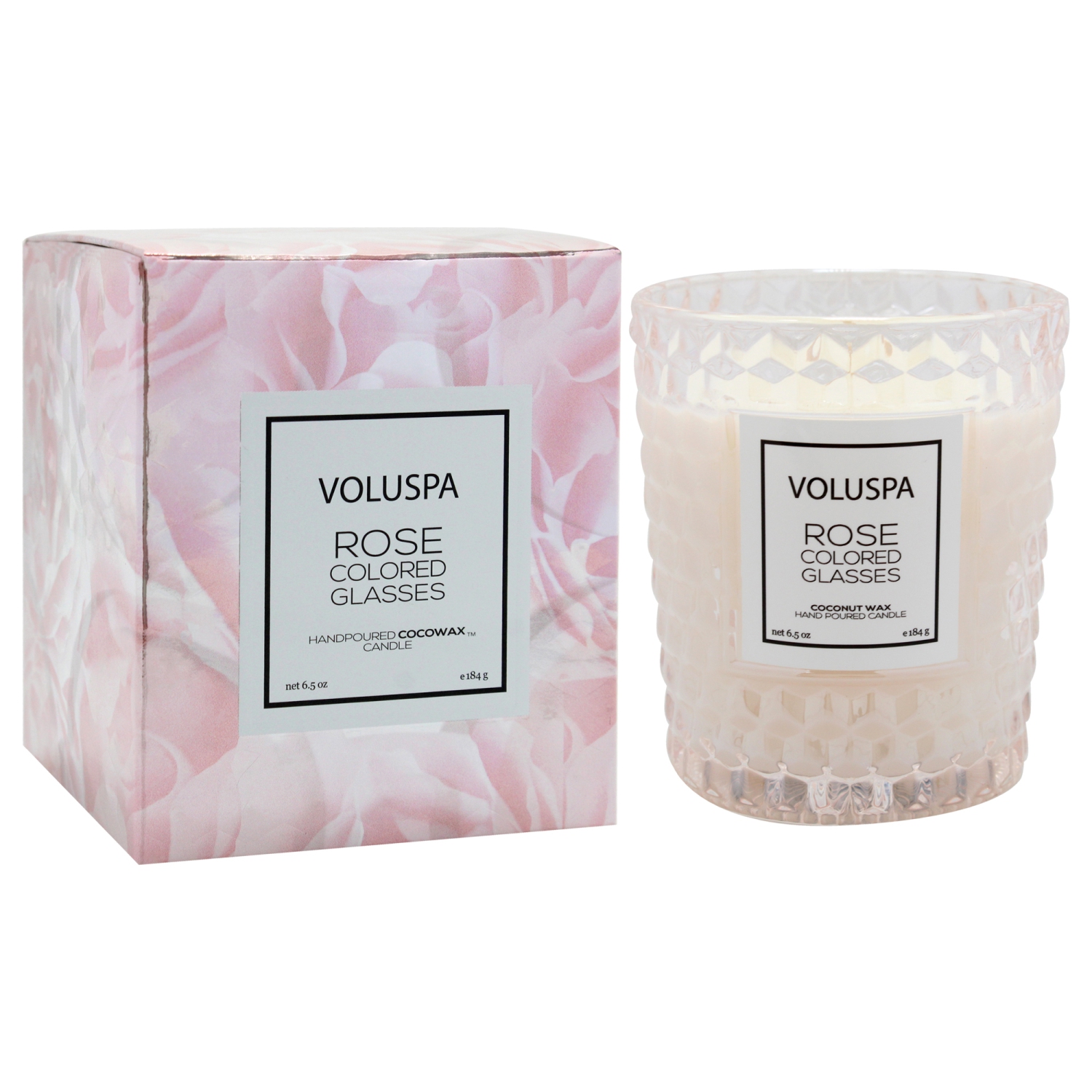 Bougie classique aux verres de couleur rose de Voluspa pour unisexe - bougie 6,5 oz