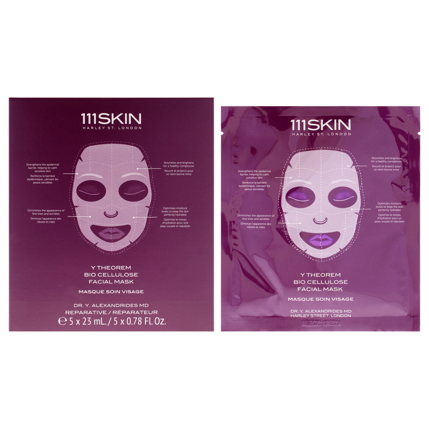 Masque facial Y Theorem Bio Cellulose 5-23&nbsp;ml/0,78&nbsp;oz