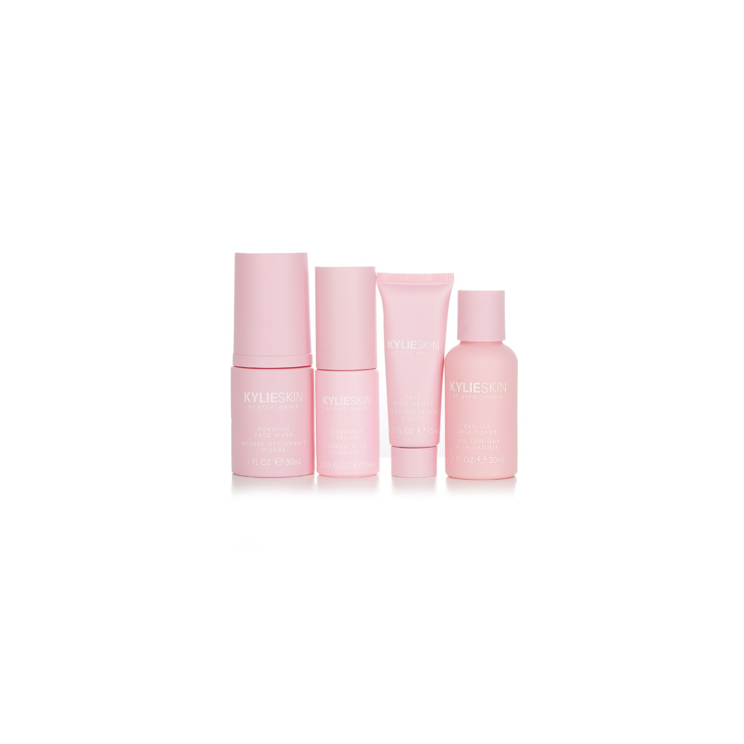 4-piece Mini Set: Foaming Face Wash 30ml + Face Moisturizer 15ml + Vitamin C Serum 10ml + Vanilla Milk Toner 30ml - 4pcs