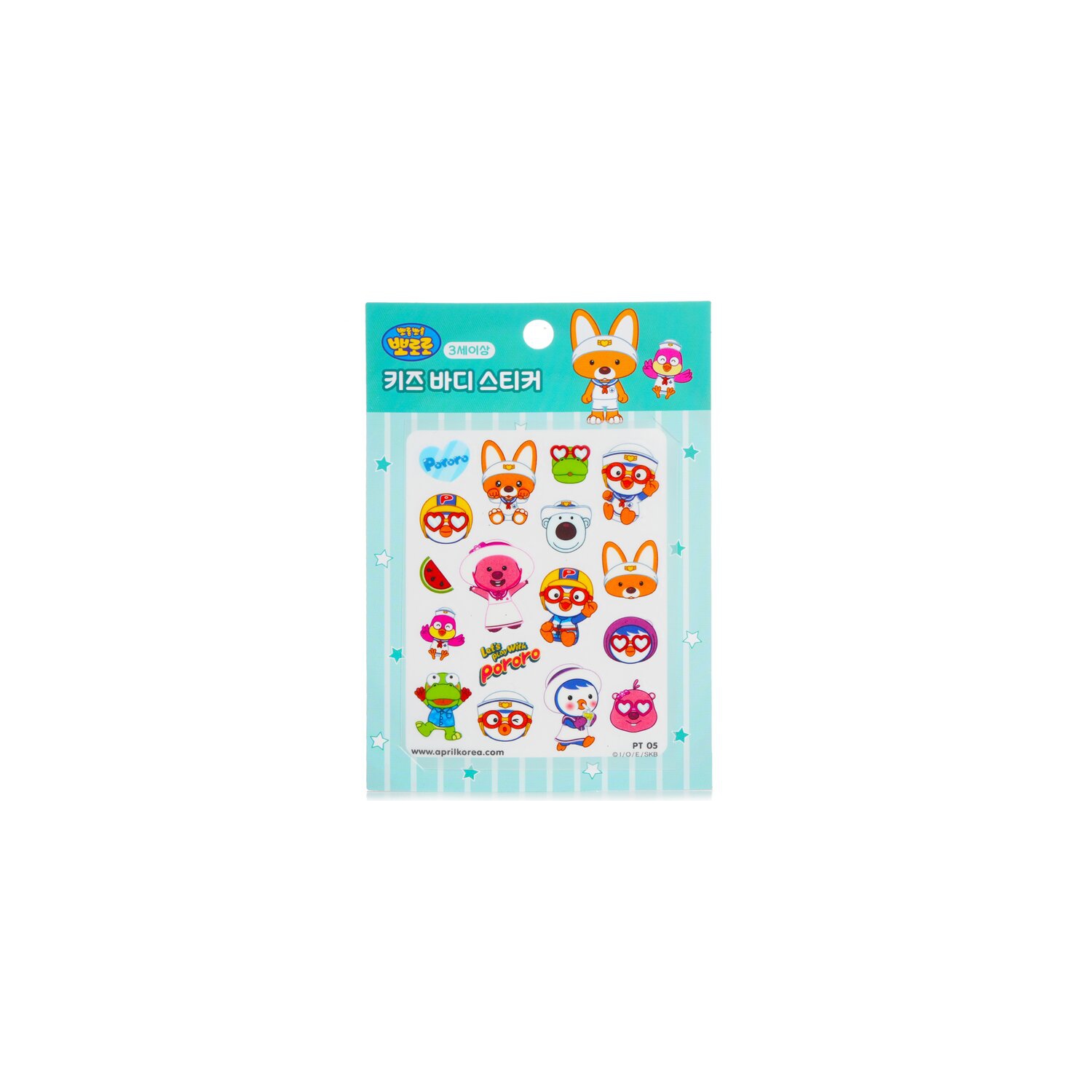 Autocollant pour le corps Pororo – n° PT05 1 pièces