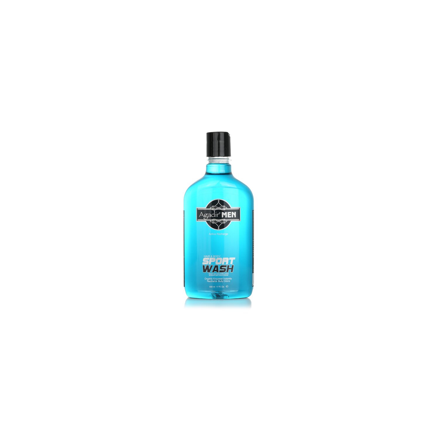Agadir Men Active Recharge Hair &amp; Body Sport Wash 508ml/17oz