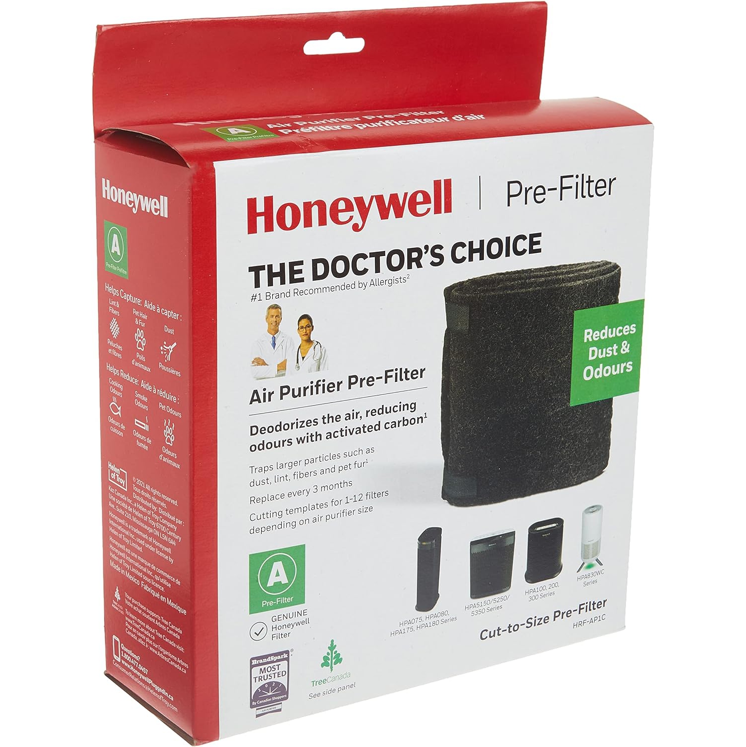 Honeywell HRF-AP1C Household Gas & Odour Reducing Activated Carbon Replacement Pre-Filter for Air Purifiers