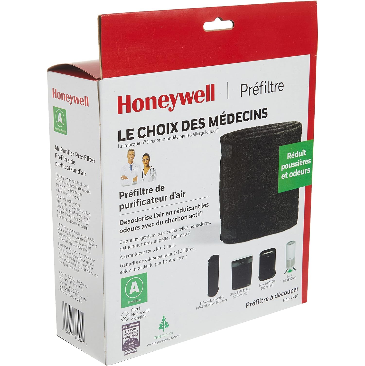 Honeywell HRF-AP1C Household Gas & Odour Reducing Activated Carbon Replacement Pre-Filter for Air Purifiers