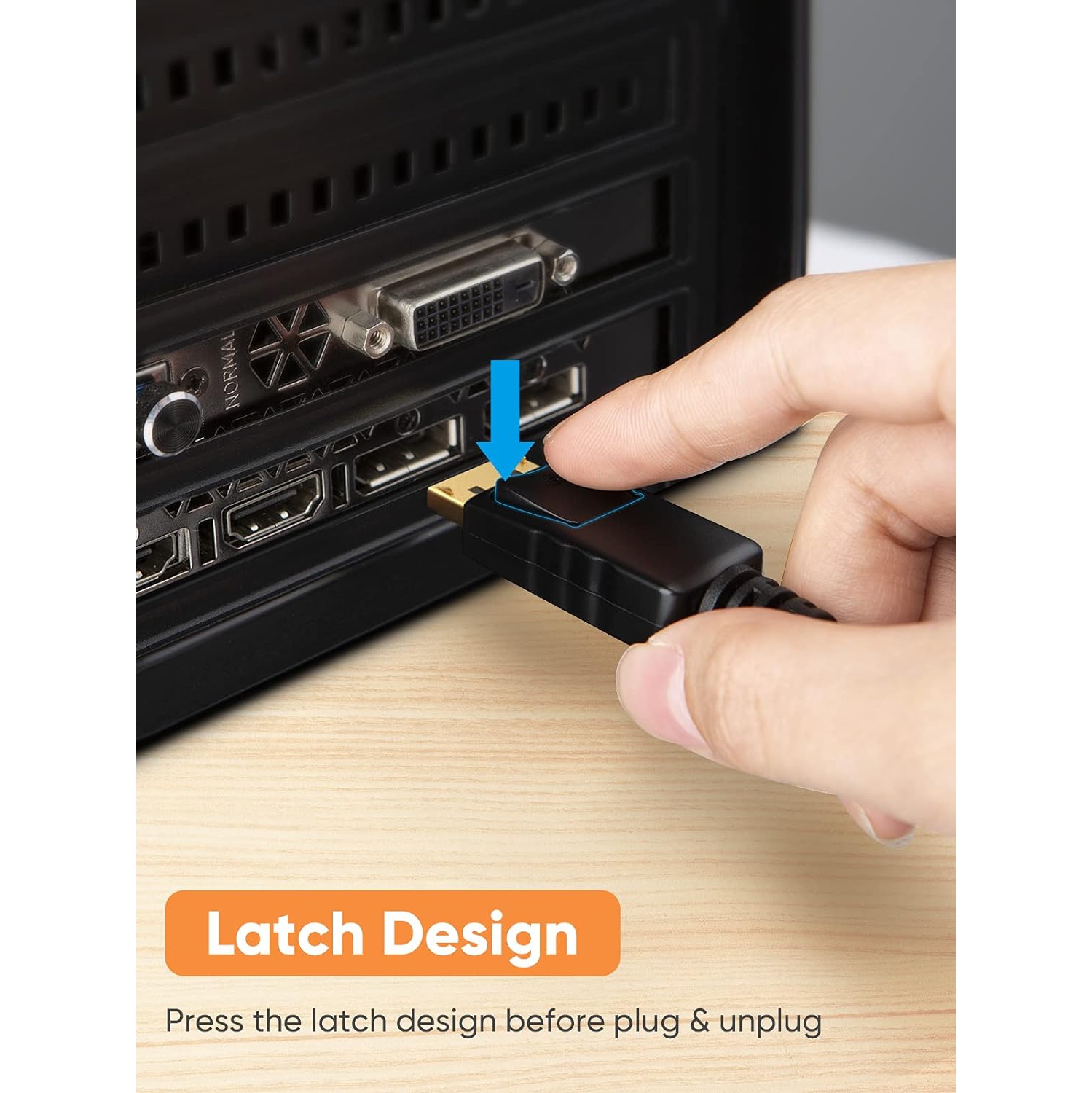 Displayport to VGA Cable 6FT, Displayport to VGA Adapter Gold Plated 1080P@60Hz, Standard DP Male to VGA Male Cable, Compatible with Laptop, PC, TV,