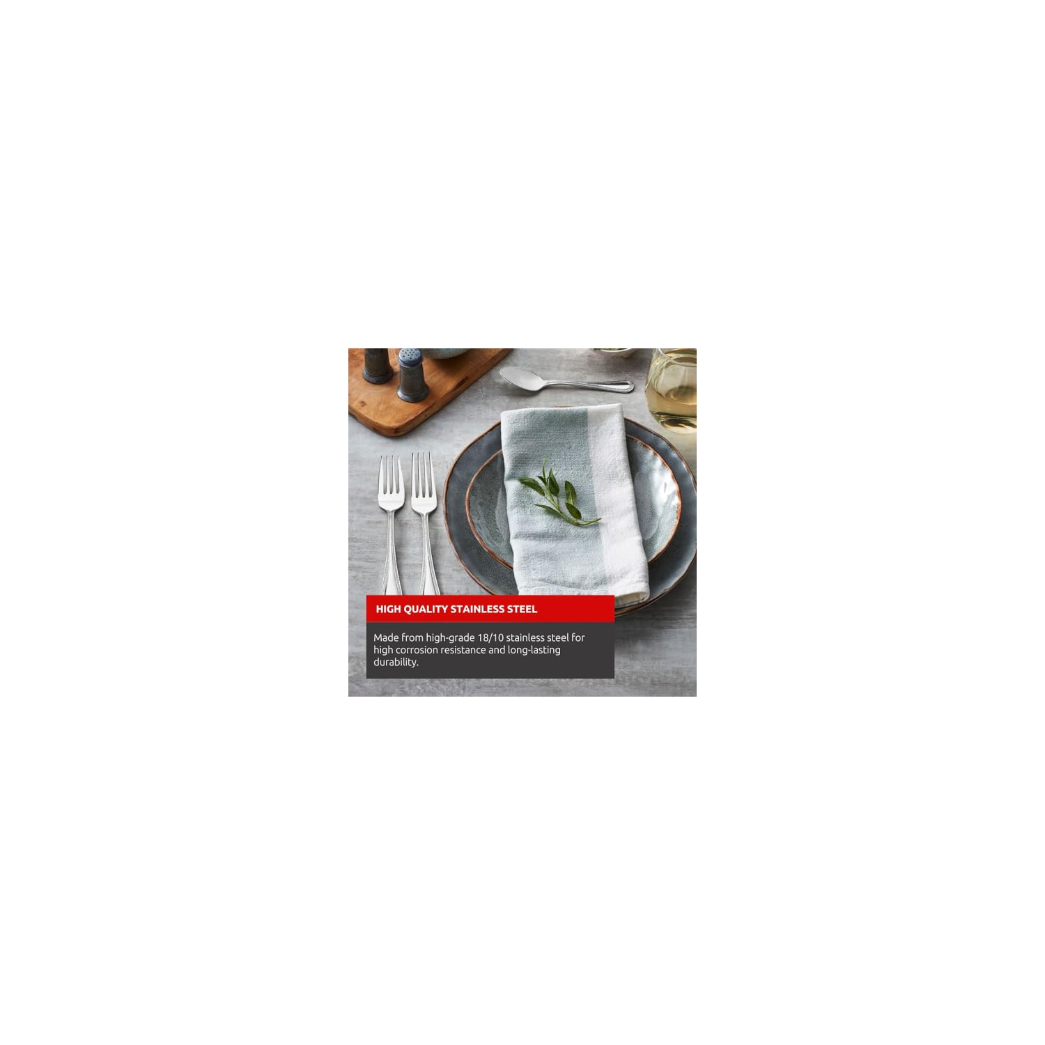 Lagostina Siena 20pc Serving Dinner Flatware Set, Stainless Steel Cutlery, 5-Pieces (Salad Fork, Dinner Fork