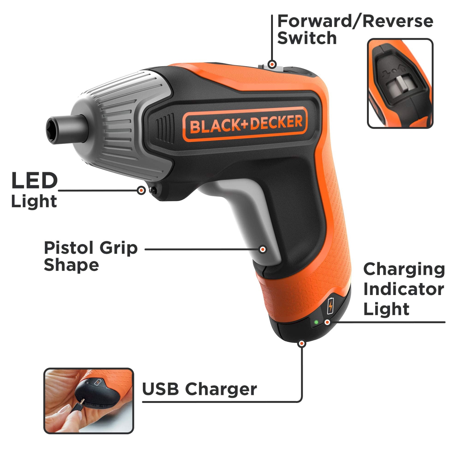 Tournevis sans fil Beyond by BLACK+DECKER 4&nbsp;V MAX*, recharge rapide, embouts assortis 1 po