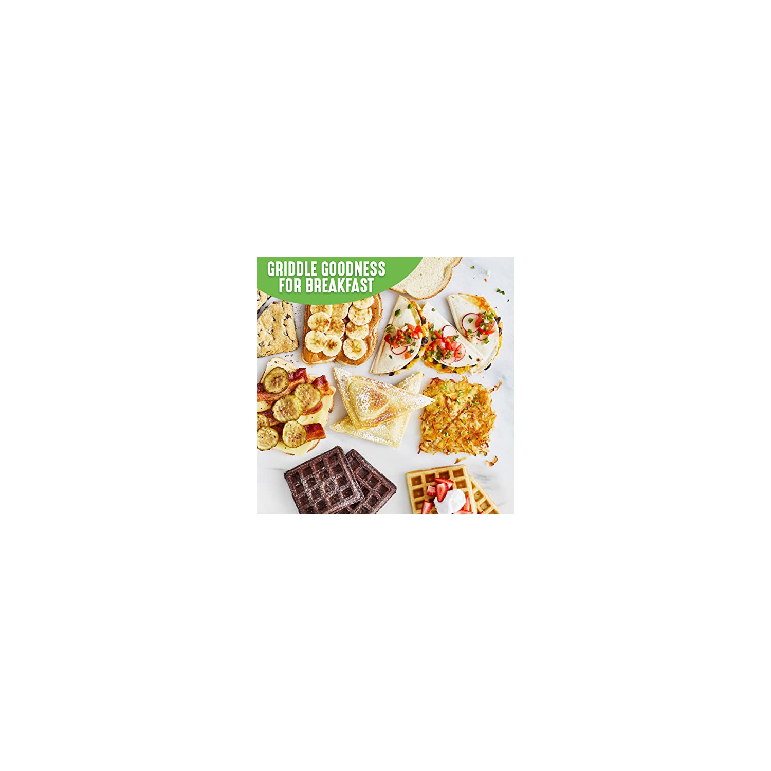 Gaufrier électrique, grille-pain, presse à panini avec plaques antiadhésives en céramique saine de GreenLife, parfait