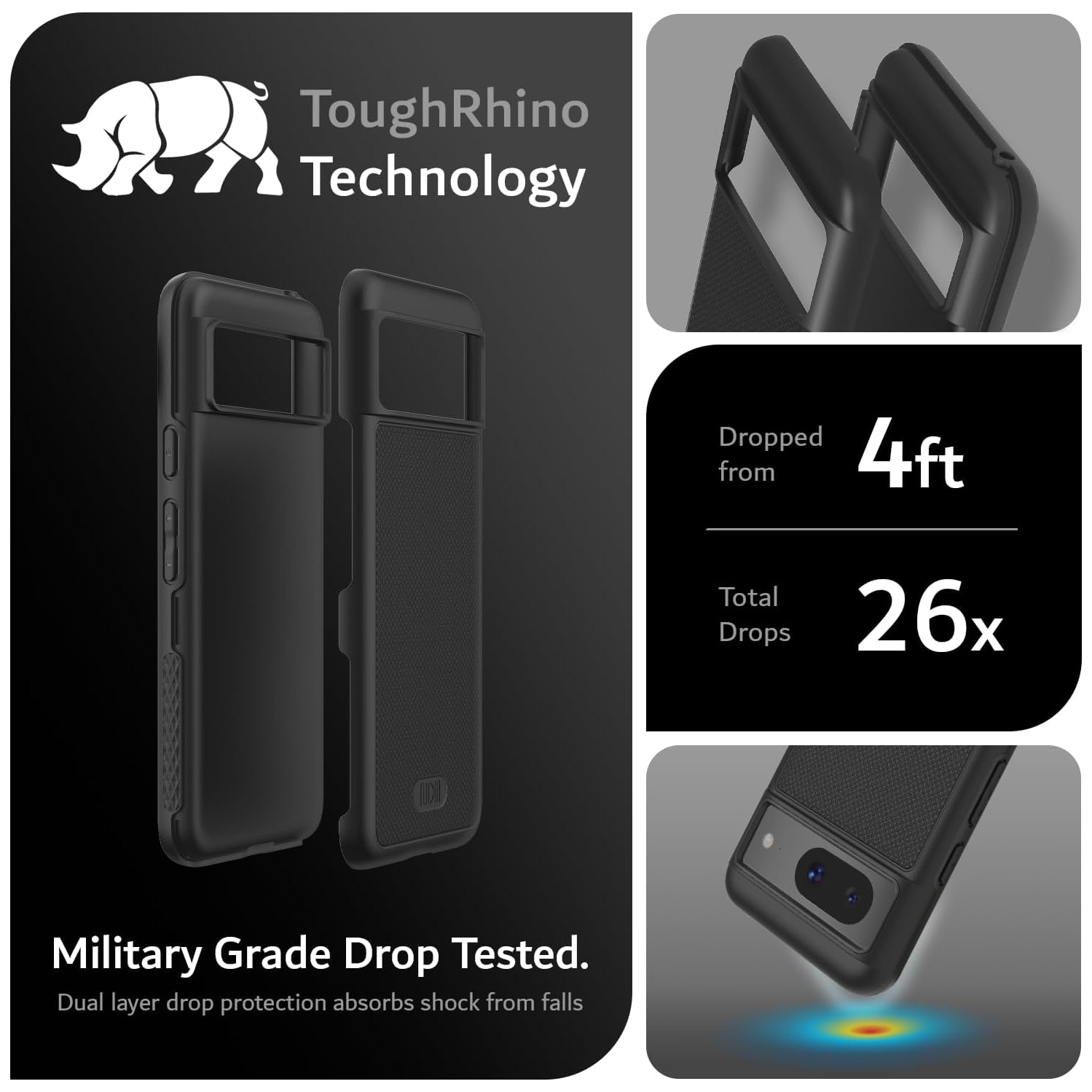 Étui MergeGrip de TUDIA pour Pixel 8 de Google de qualité militaire - Lys verts