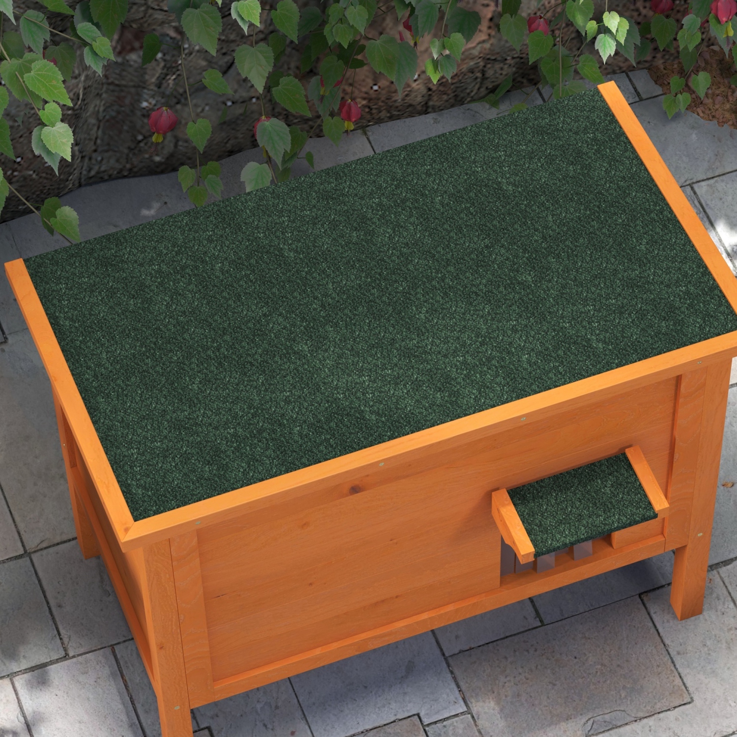 PawHut Outdoor Cat House, Wooden Insulated Cat Shelter with Asphalt&nbsp;Roof,&nbsp;Removable Floor, Foam, for Cats, Small Animals, Orange