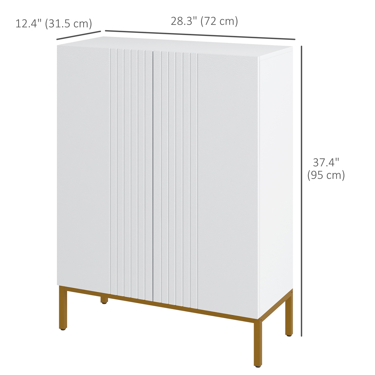 HOMCOM Modern Shoe Cabinet with Soft-Close Doors, 15-20 Pair Footwear Shoe Storage Cabinet with Adjustable Shelves and Metal Legs for Entryway,