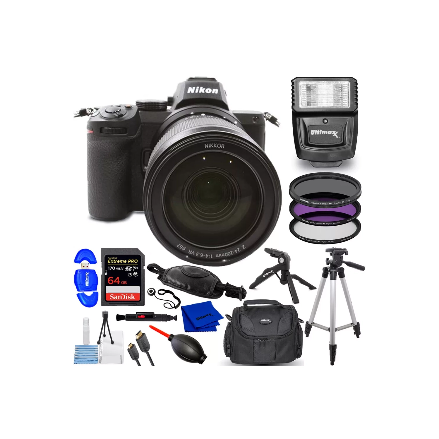 Appareil photo numérique sans miroir Z5 de Nikon avec objectif 24-200&nbsp;mm 1641&nbsp;mm - Trousse d'accessoires 17PC mm