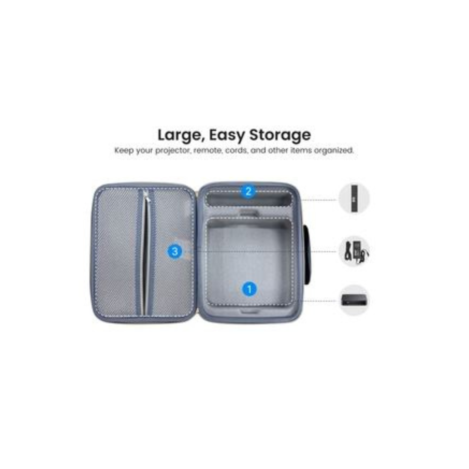 Dangbei Atom Laser Portable Projector, Google TV, 1200 ISO Lumens 180", 1080p, HDR10 & Google Assistant Voice Control and Carry Case Bundle