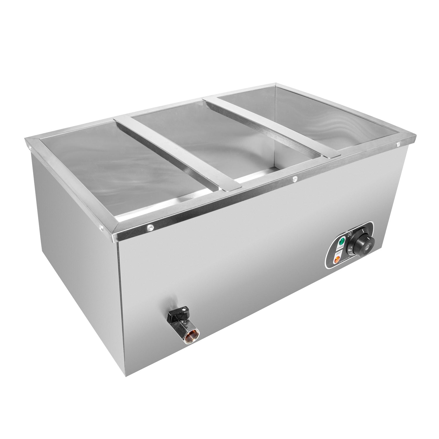 A-HLes 1&nbsp;V-3 Chauffe-vapeur Bain Marie | Chauffe-nourriture pour buffet électrique | 3 réservoirs | 110&nbsp;V