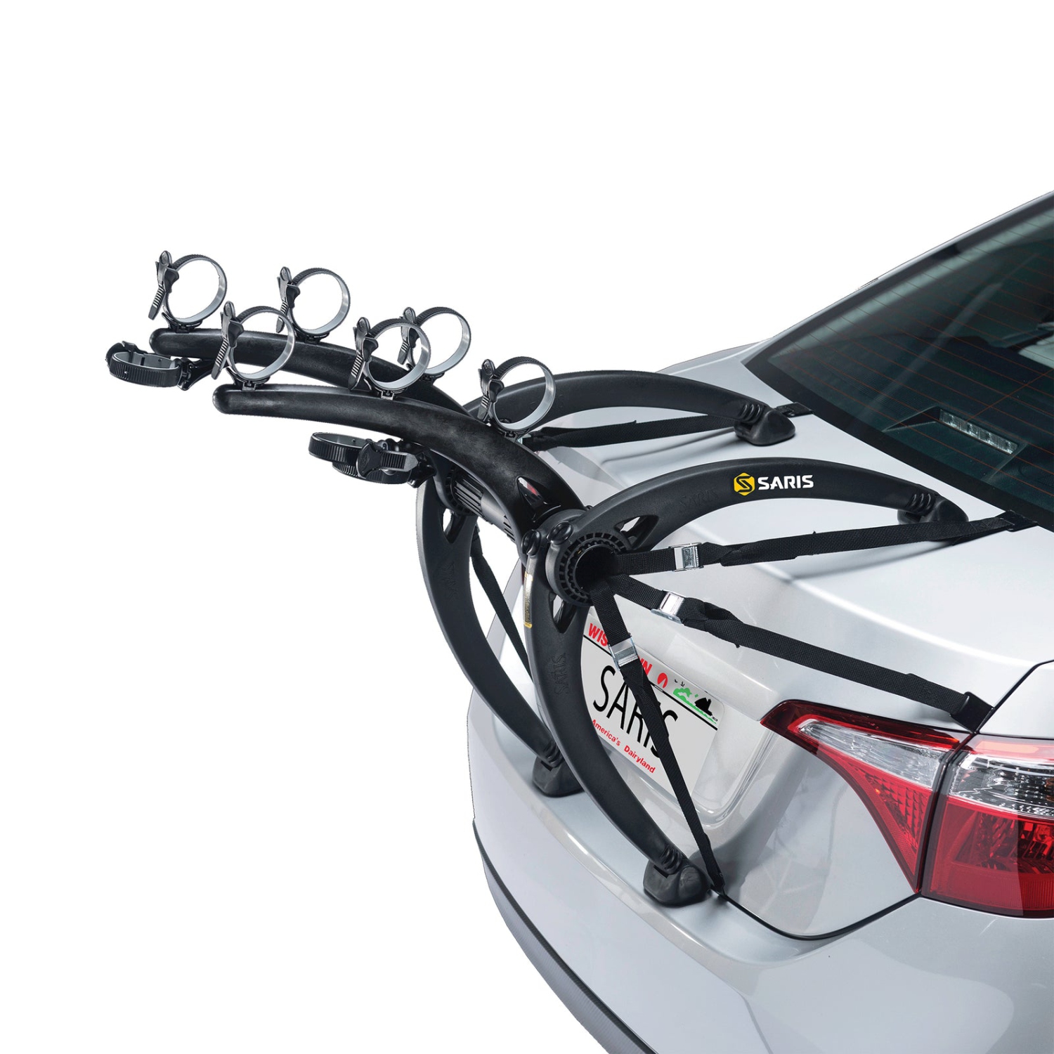 Saris Bike Racks, Bones Car Trunk Bicycle Rack Carrier, Mounts 3 Bikes, Black