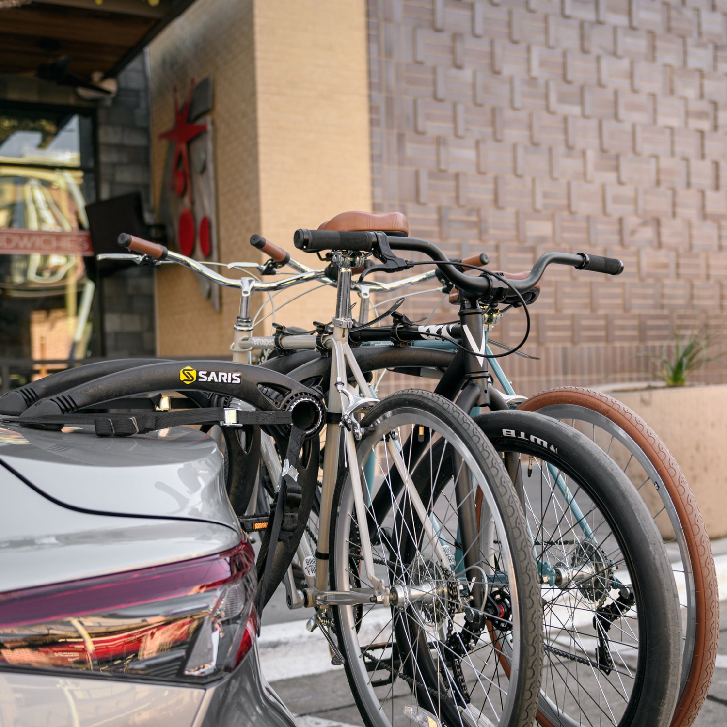 Saris Bike Racks, Bones Car Trunk Bicycle Rack Carrier, Mounts 3 Bikes, Black