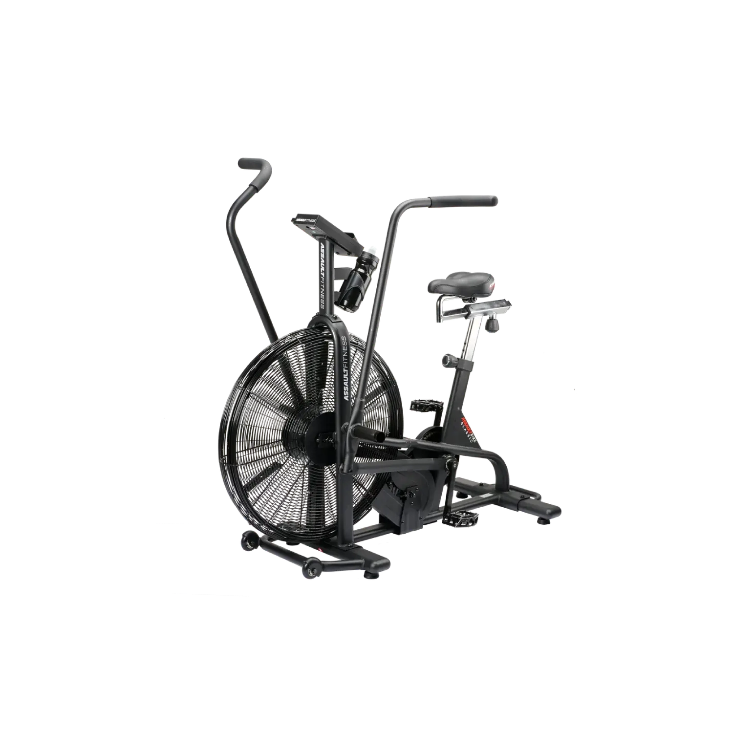 Assault Fitness Air Bike with Infinite Resistance and Intensity, heavy duty steel frame and reinforced Pedals and Cranks. Exercise bike Trainer with