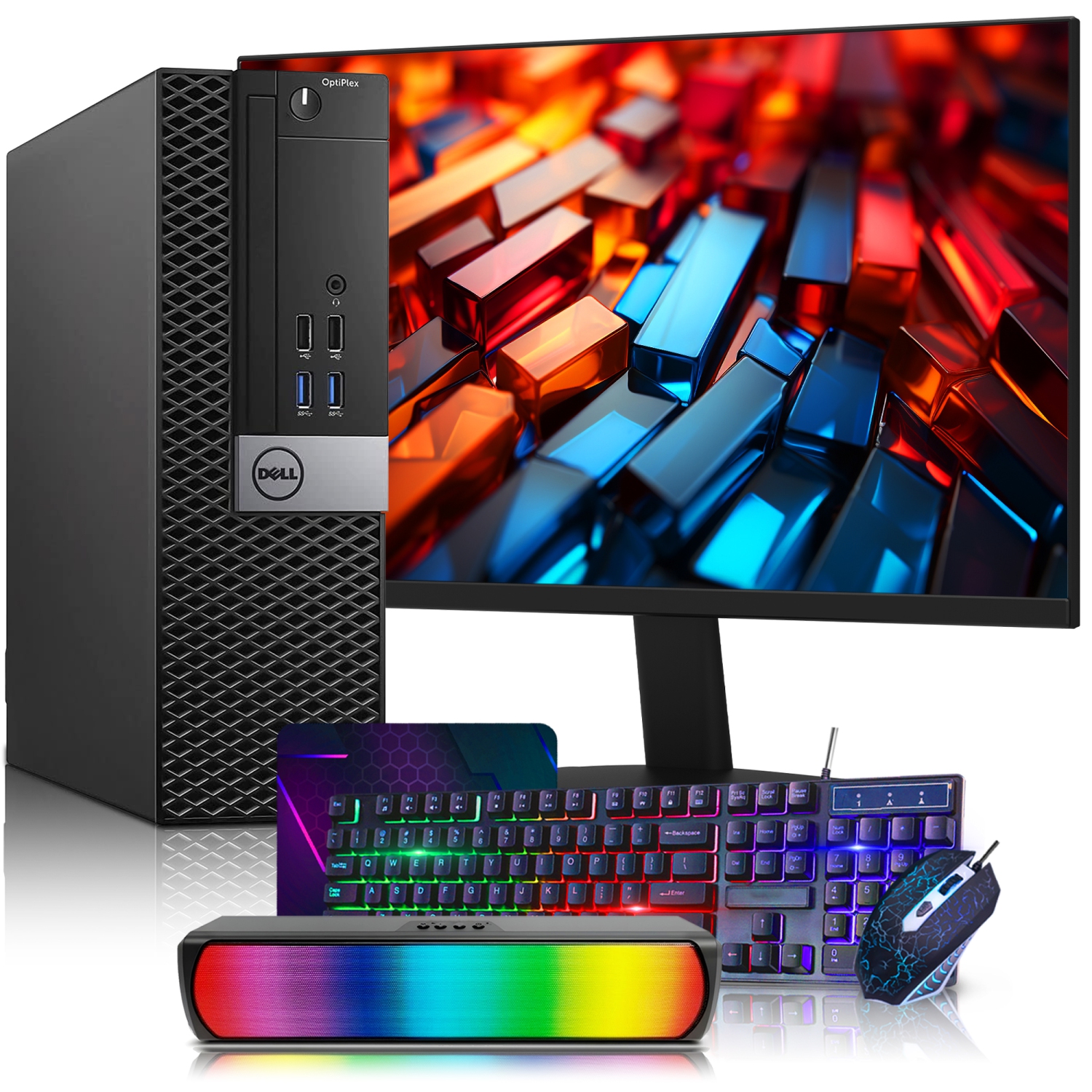 Refurbished - Dell OptiPlex 5050 SFF Business Desktop PC | New 24-inch Monitor | Intel Core i7 Processor | 16GB DDR4 RAM | 512GB NVMe SSD| Windows 10