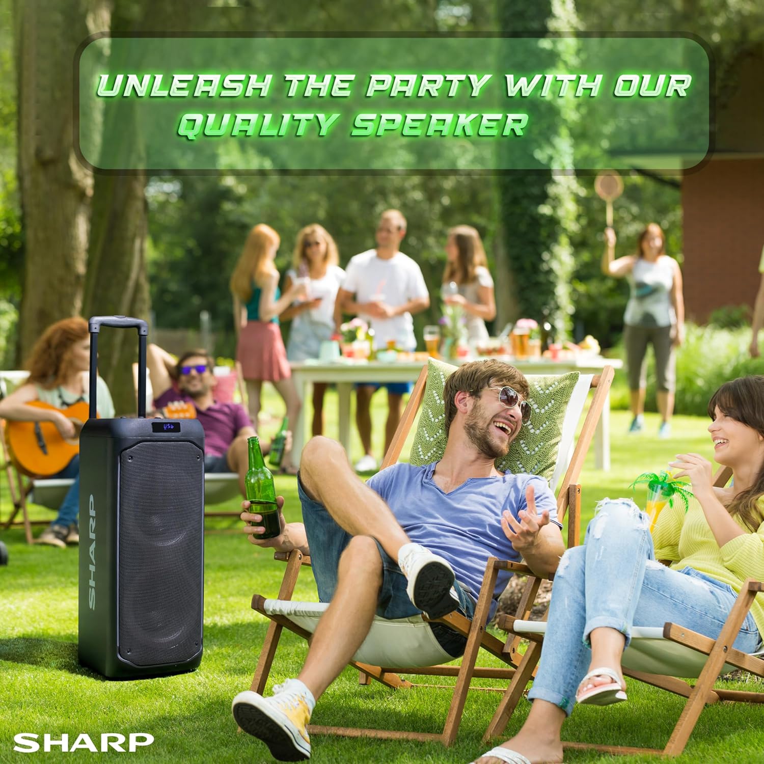 Système de haut-parleurs de fête avec microphone de Sharp : haut-parleur portatif Bluetooth puissant