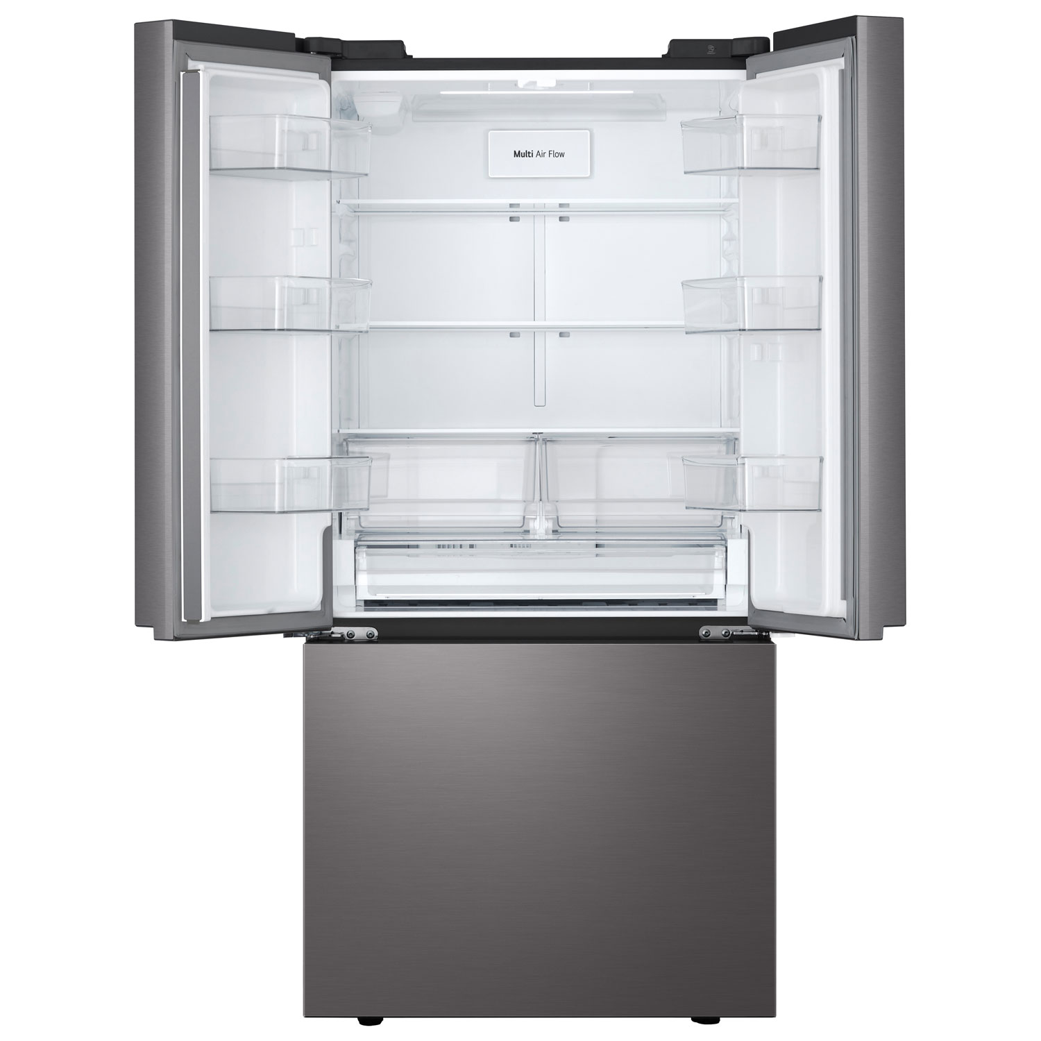 Réfrigérateur à 3 portes 25,1 pi³ 33 po avec machine à glaçons automatique de LG - Inox noir