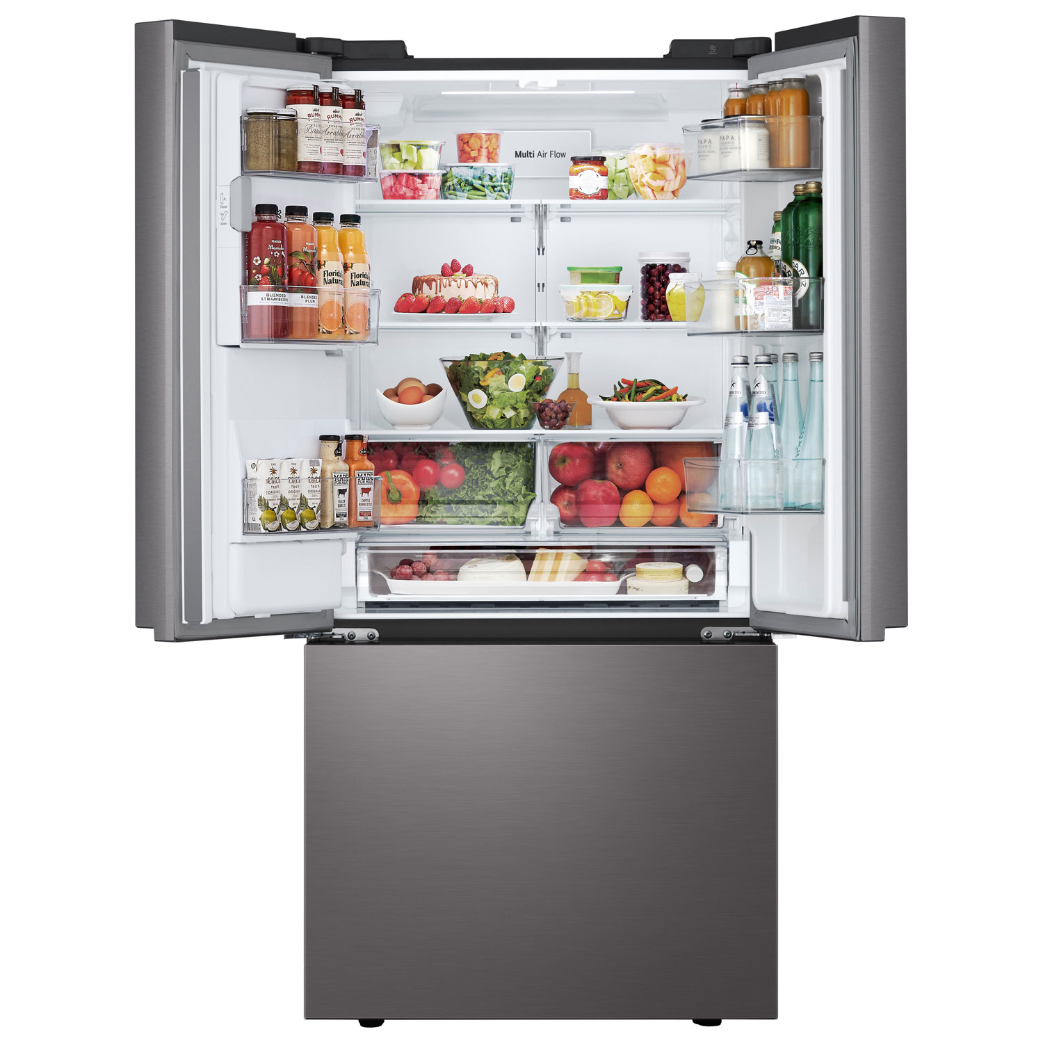 LG 33" 24.5 Cu. Ft. 3-door French Door Refrigerator with Water & Ice Dispenser - Black Stainless
