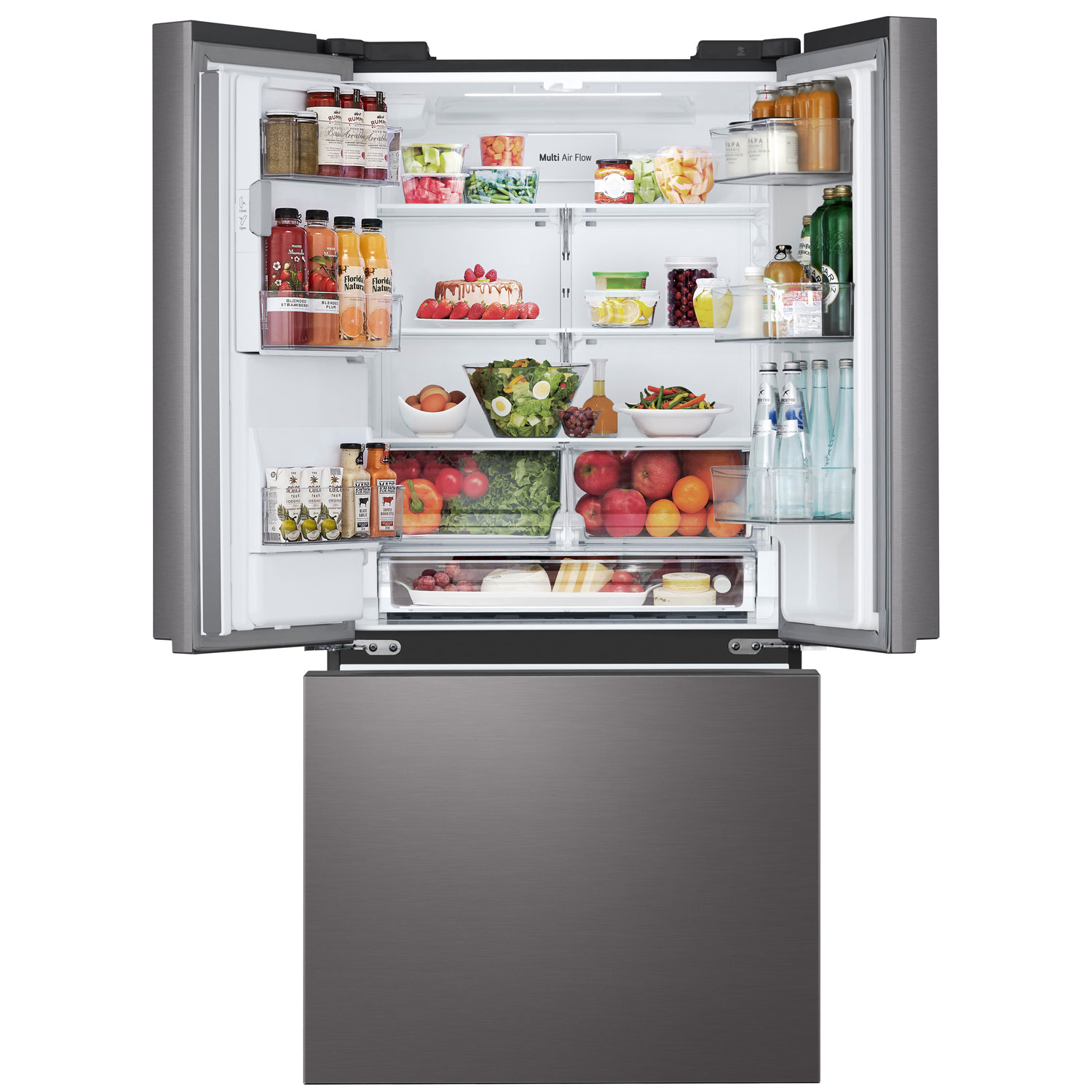 LG 33" 24.5 Cu. Ft. 3-door French Door Refrigerator with Water & Ice Dispenser - Black Stainless