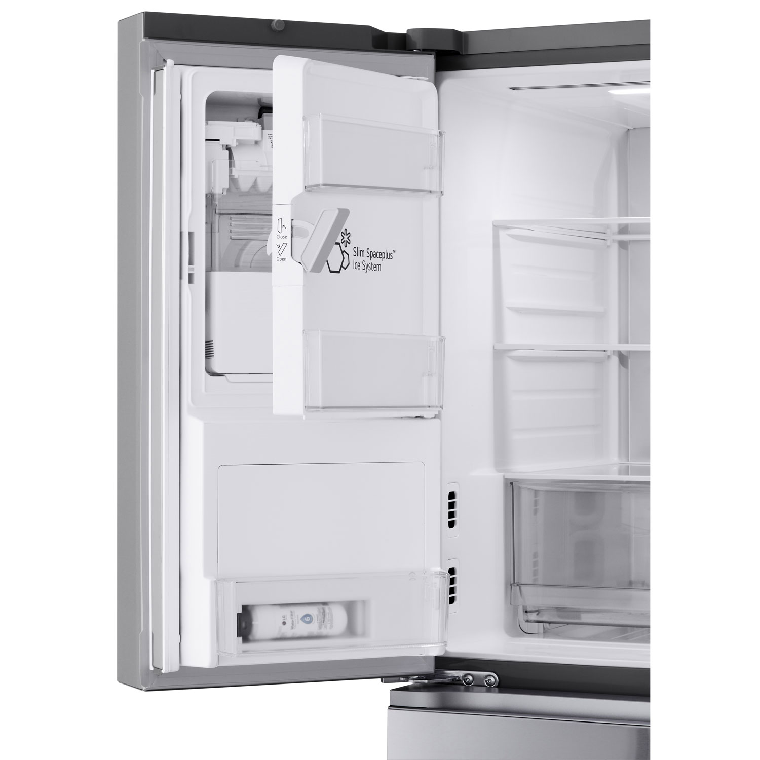 LG 36" 28.6 Cu. Ft. InstaView Standard-Depth MAX French Door Refrigerator with MyColor - Stainless