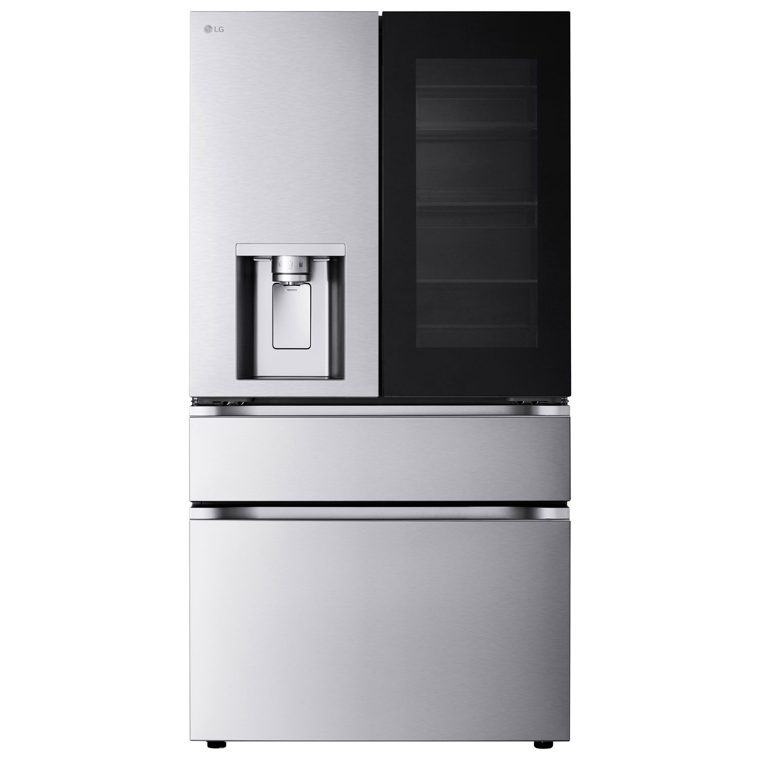 LG 36" 28.6 Cu. Ft. InstaView Standard-Depth MAX French Door Refrigerator with MyColor - Stainless