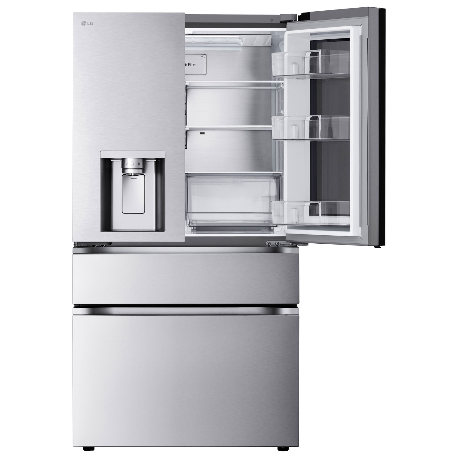 LG 36" 28.6 Cu. Ft. InstaView Standard-Depth MAX French Door Refrigerator with MyColor - Stainless