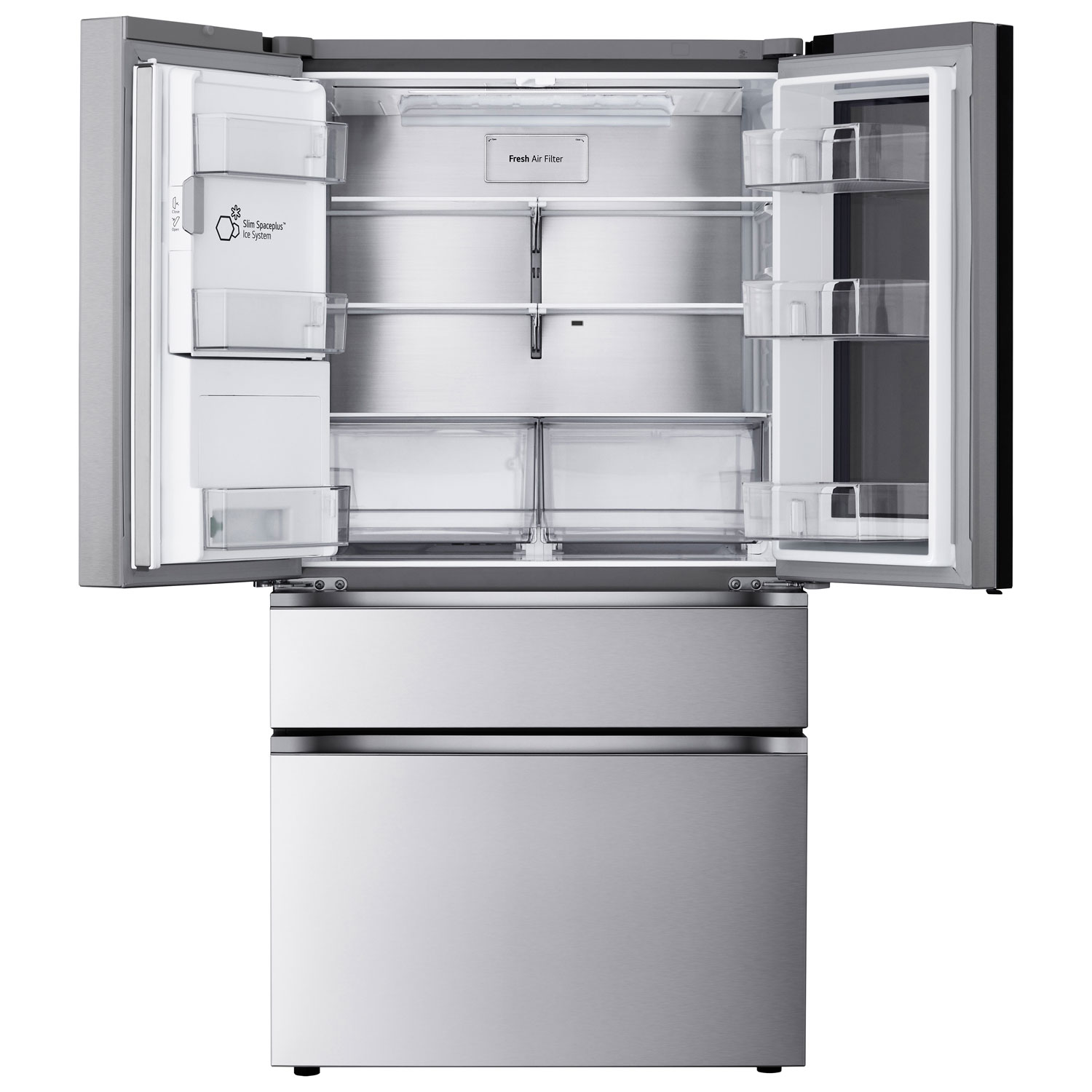 LG 36" 28.6 Cu. Ft. InstaView Standard-Depth MAX French Door Refrigerator with MyColor - Stainless